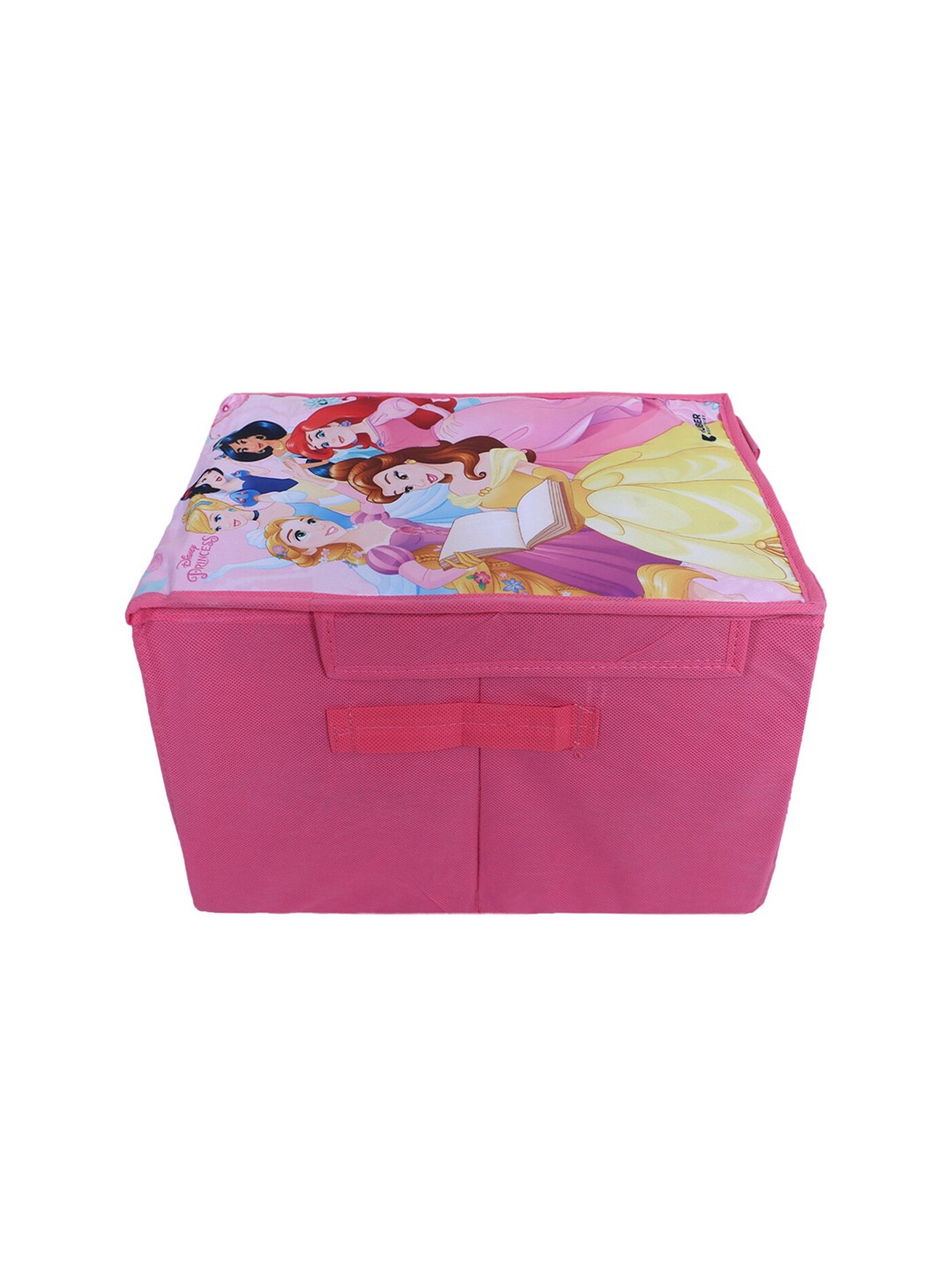 

Kuber Industries Pink & Yellow Printed Non-Woven Shirt Stacker With Lid