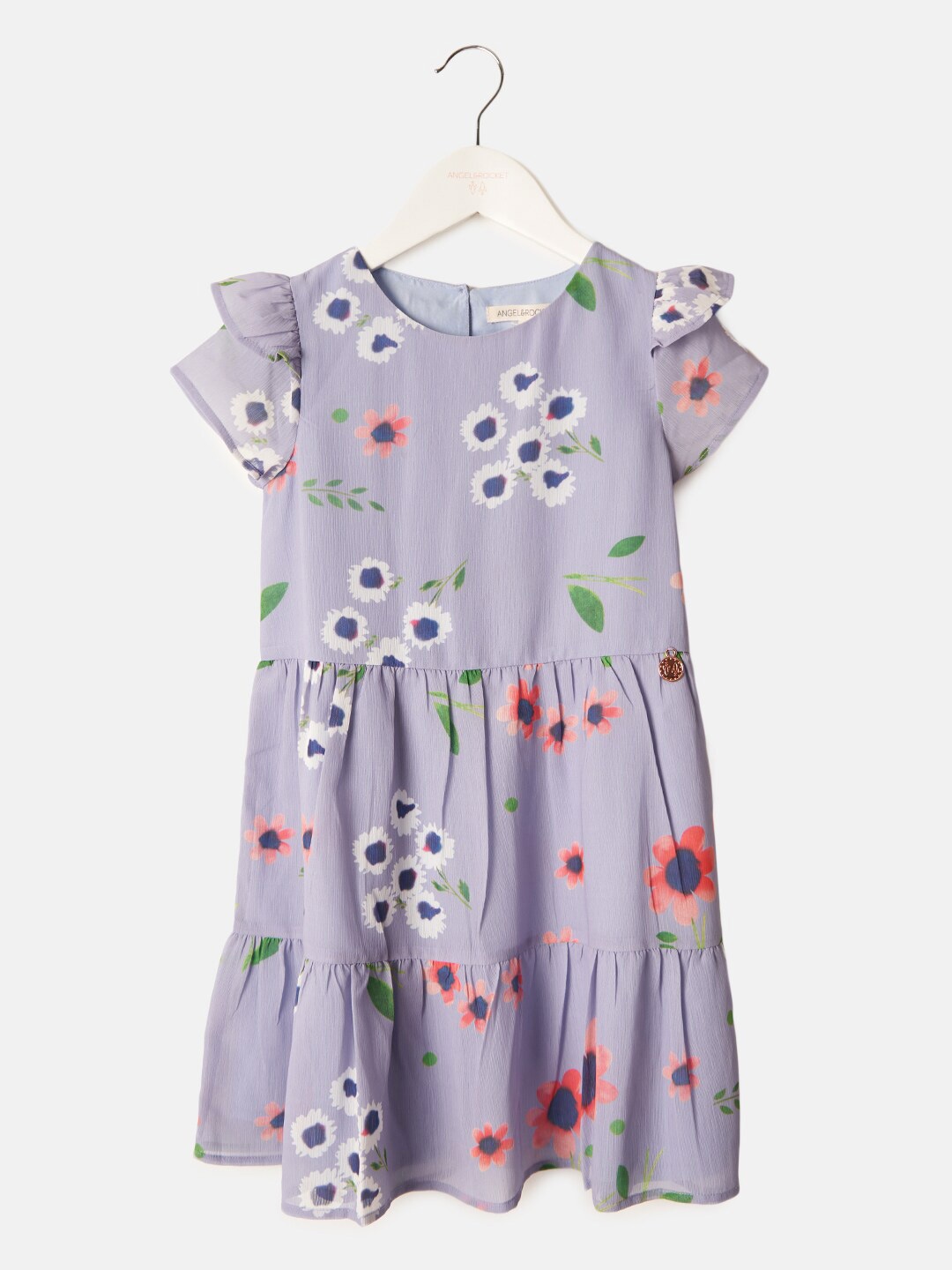 

Angel & Rocket Girls Floral Printed A-Line Dress, Lavender
