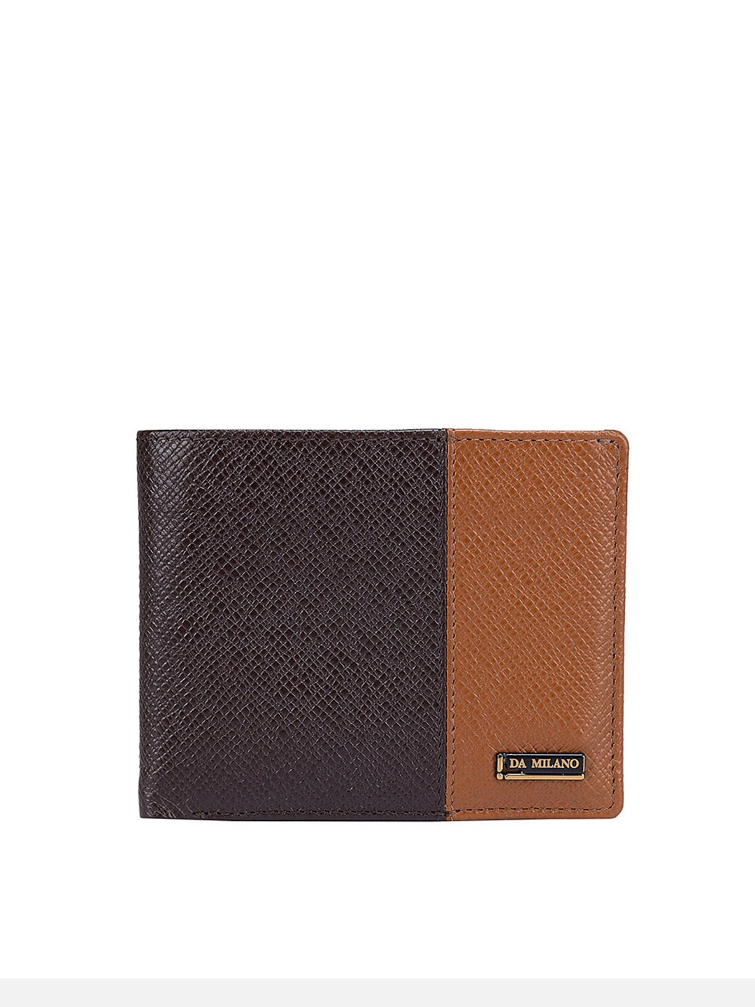 

Da Milano Women Colourblocked Leather Two Fold Wallet, Brown