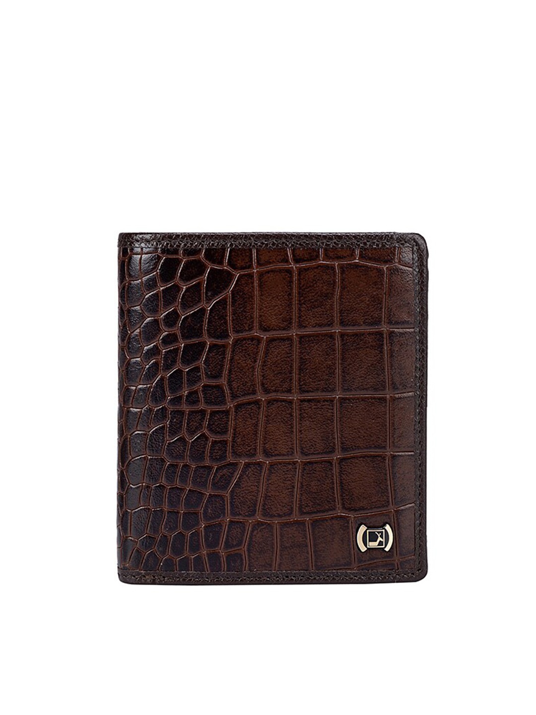 

Da Milano Women Textured Leather Two Fold Wallet, Brown