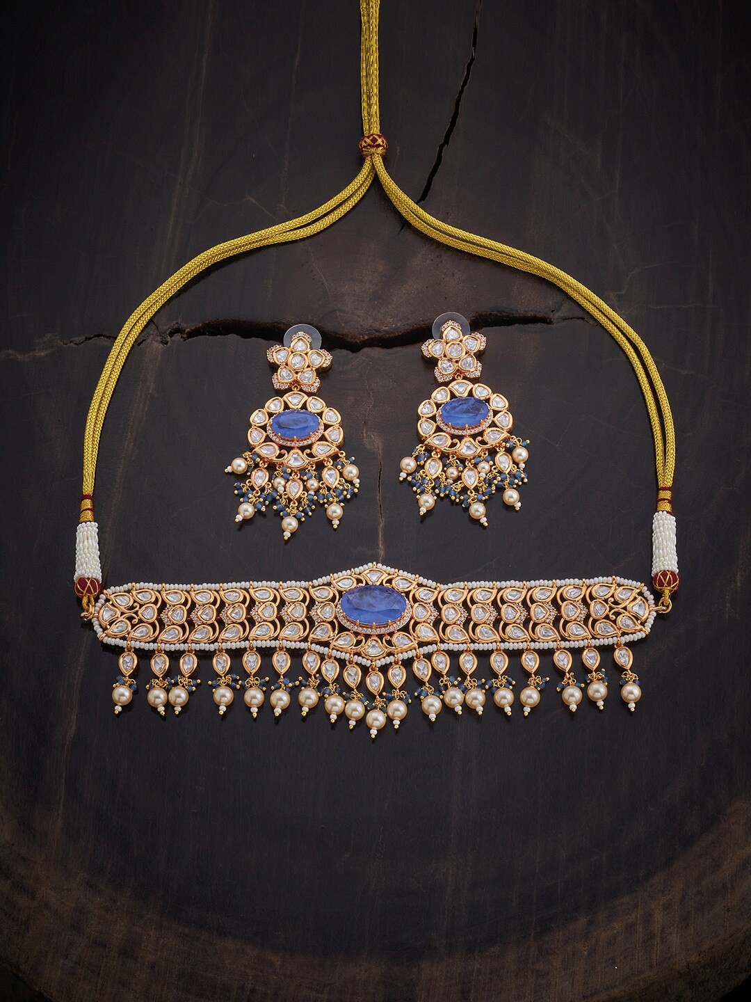 

Kushal's Fashion Jewellery Kundan-Studded Jewellery Set, Lavender