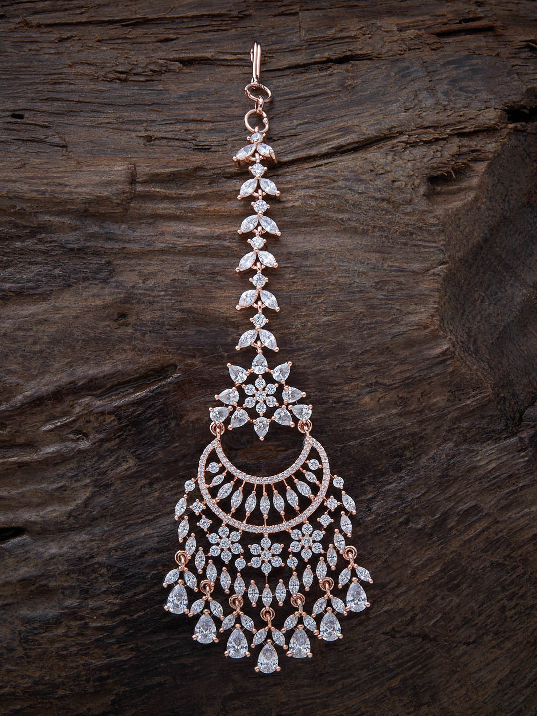 

Kushal's Fashion Jewellery Rose Gold-Plated Maang Tikka
