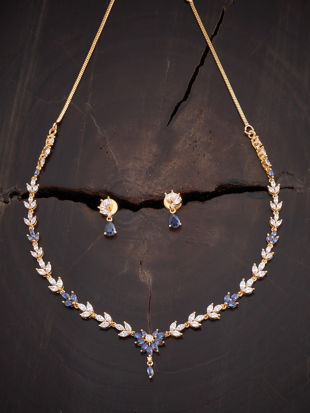 

Kushal's Fashion Jewellery Women Gold-Plated CZ Studded Jewellery Set