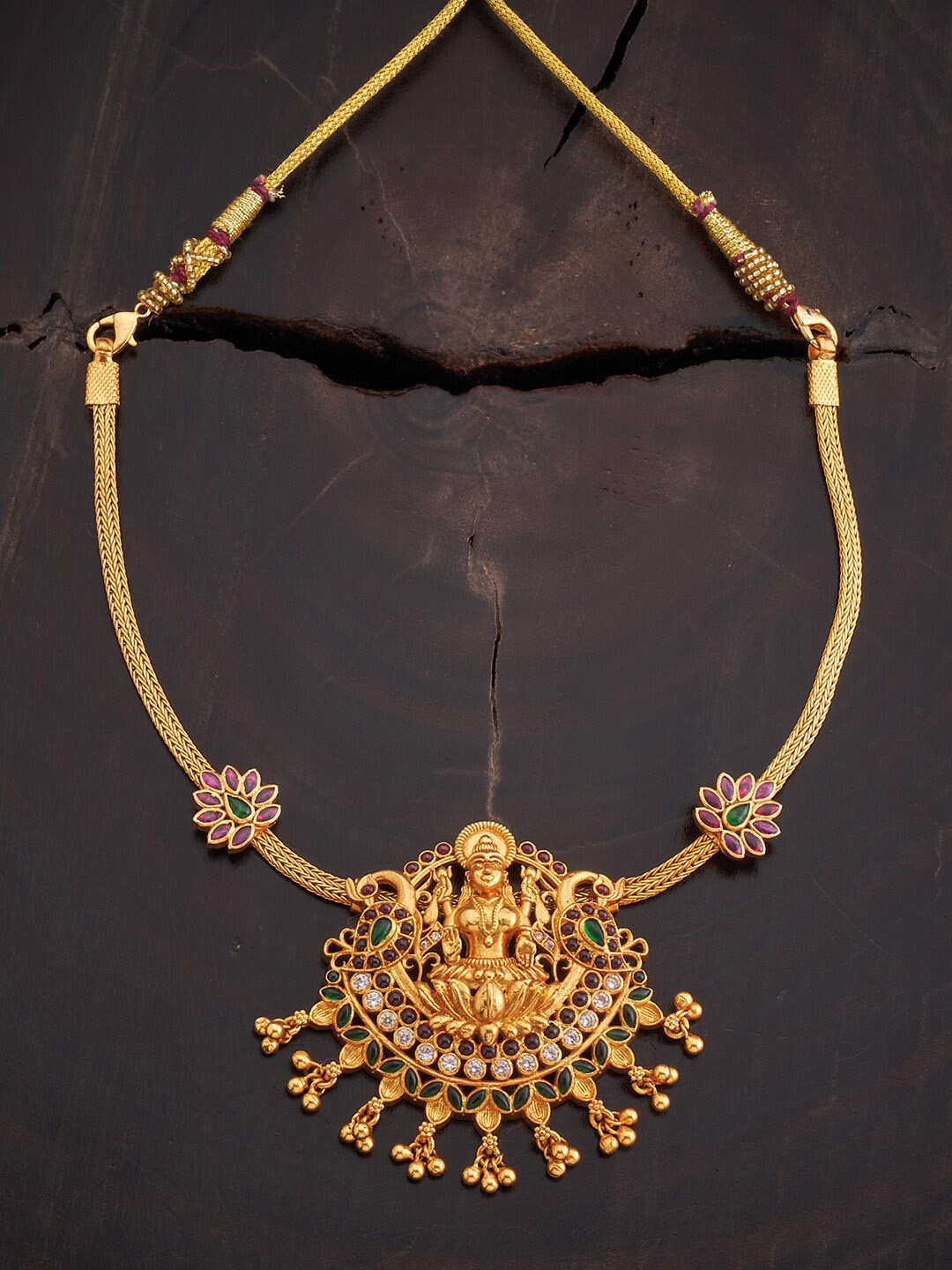 

Kushal's Fashion Jewellery 92.5 Pure Silver Gold-plated Necklace, Red