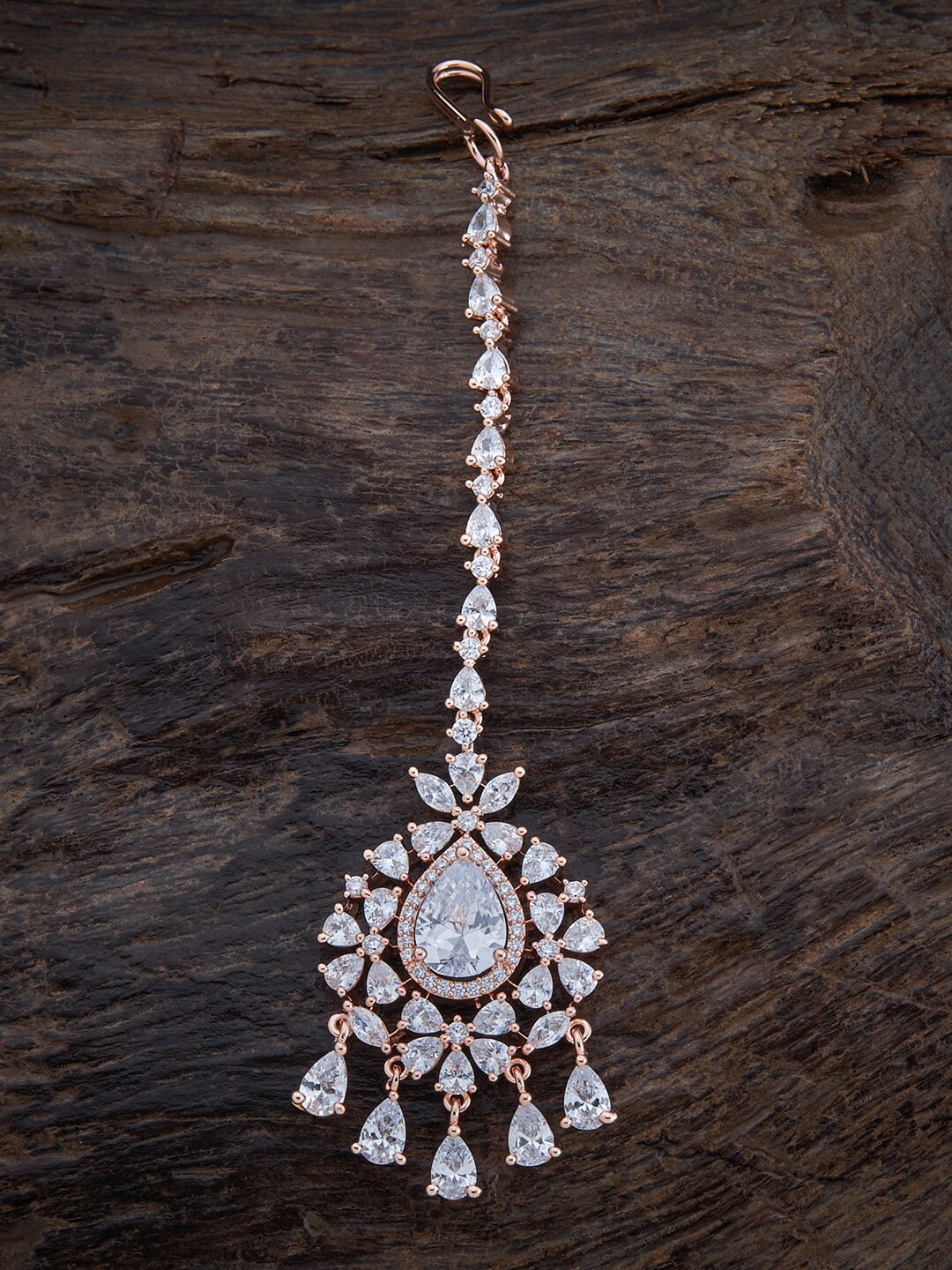 

Kushal's Fashion Jewellery Rose Gold-Plated Maangtikka