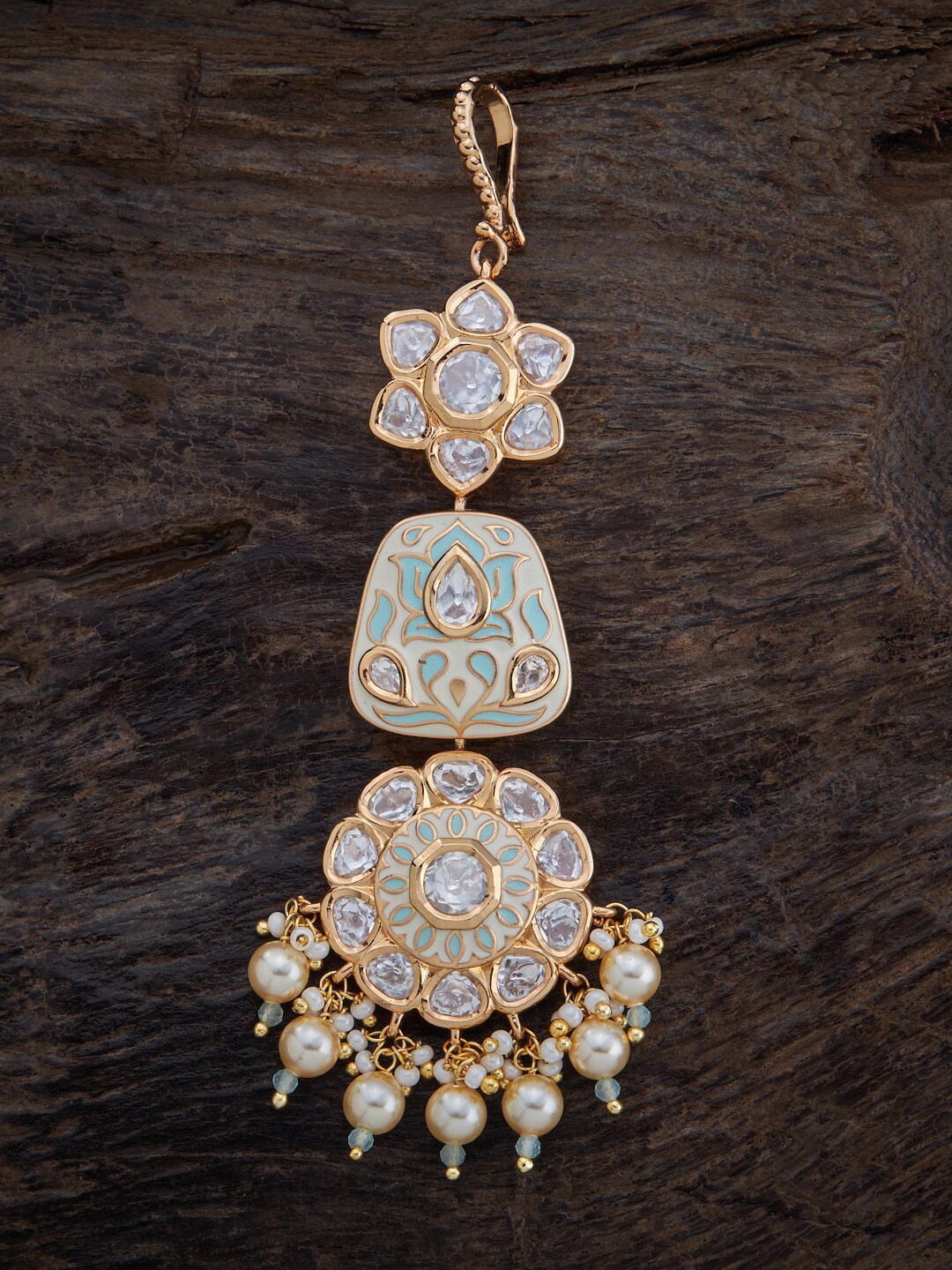 

Kushal's Fashion Jewellery Kundan-Studded Maangtika, Gold