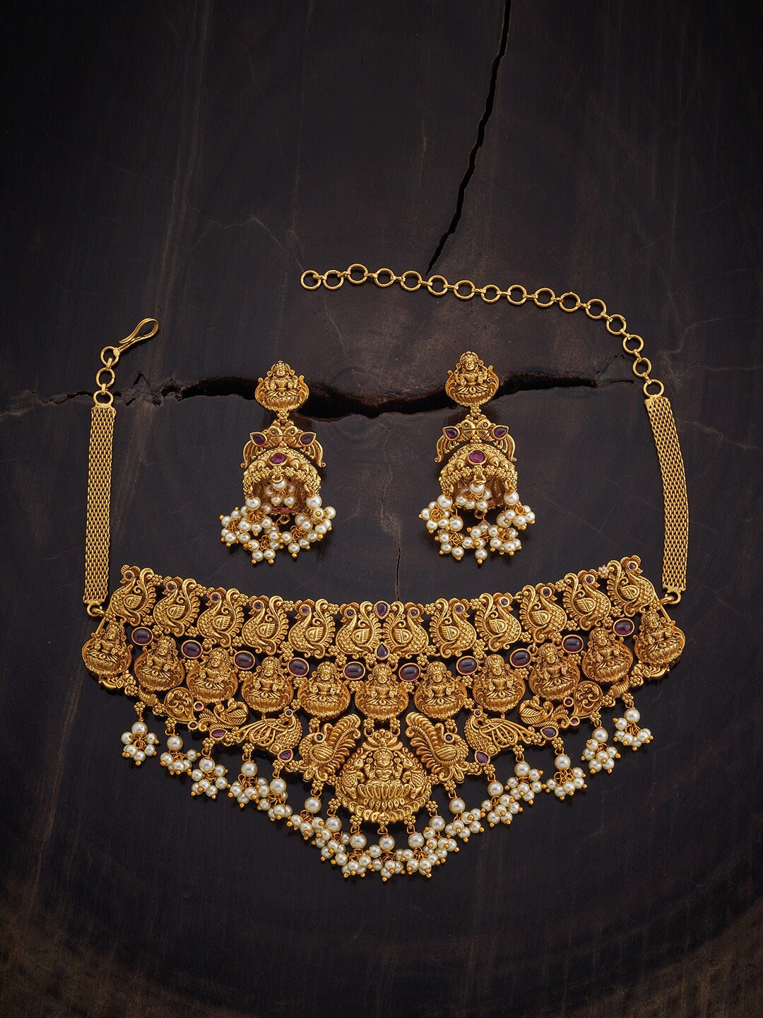 

Kushal's Fashion Jewellery Stone-Studded & Pearl Beaded, White