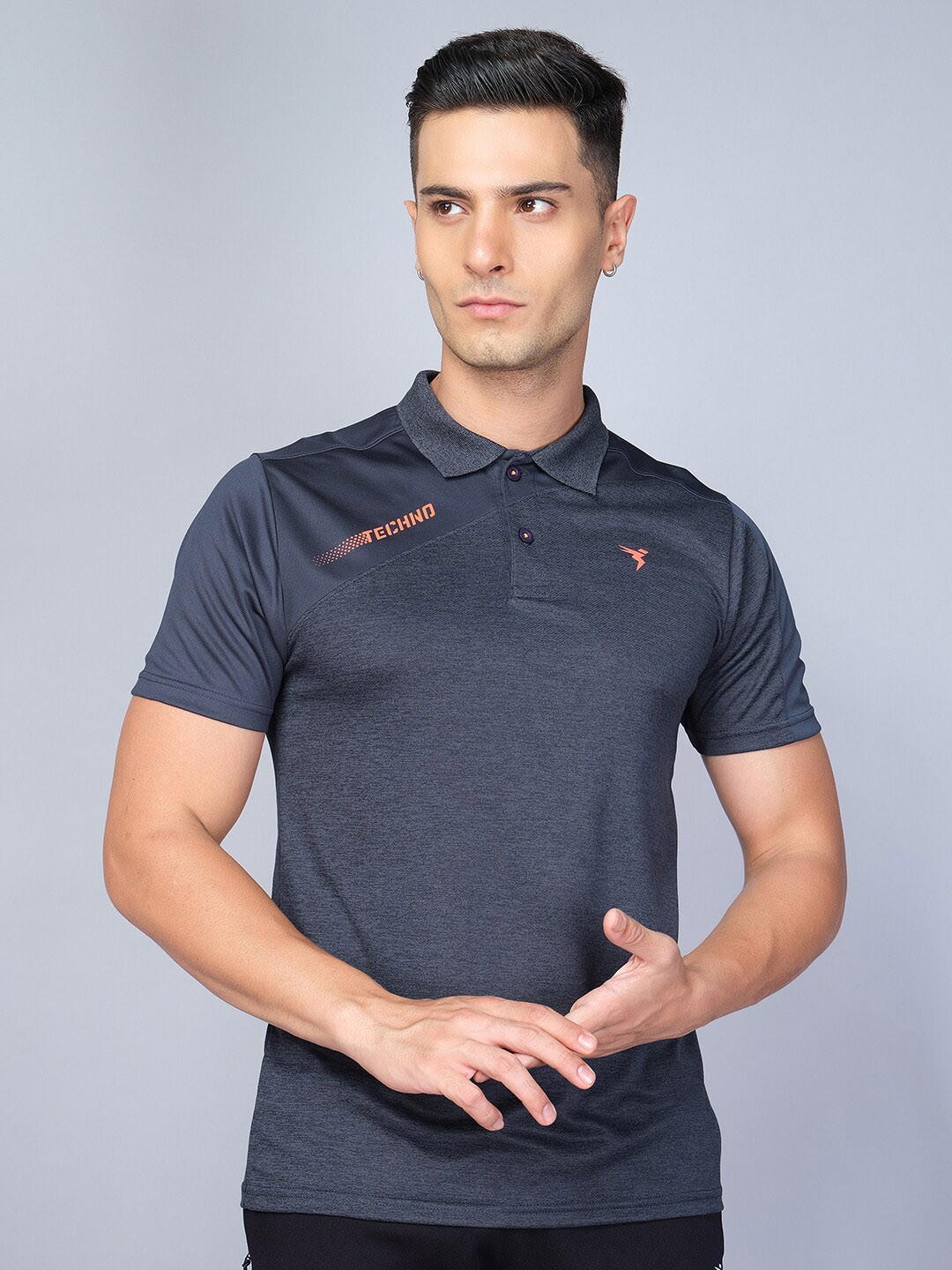 

Technosport Polo Collar Antimicrobial Training T-shirt, Charcoal