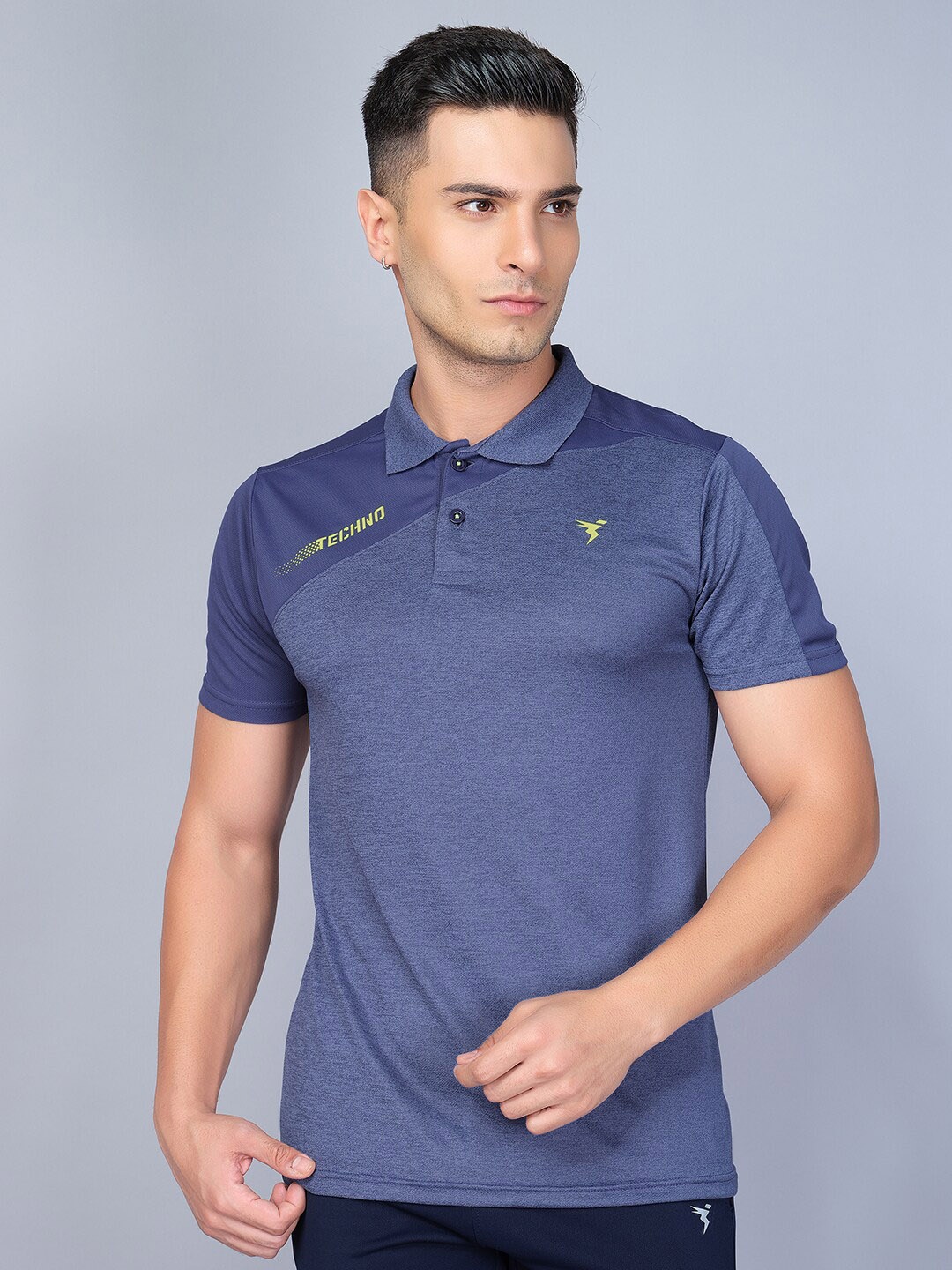 

Technosport Polo Collar Antimicrobial Training Or Gym T-shirt, Navy blue