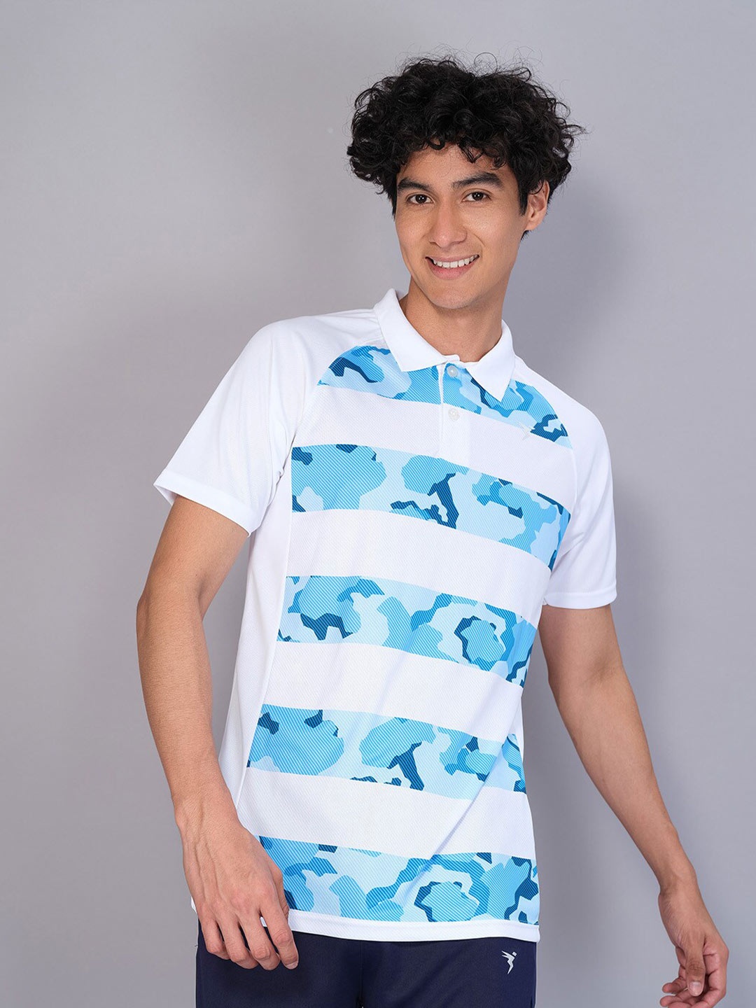 

Technosport Printed Antimicrobial Training Polo T-shirt, White