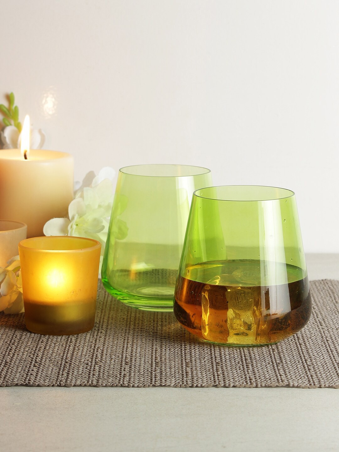 

smart serve Siesta Green 6 Pcs Crystal Whiskey Glass 400 ml Each