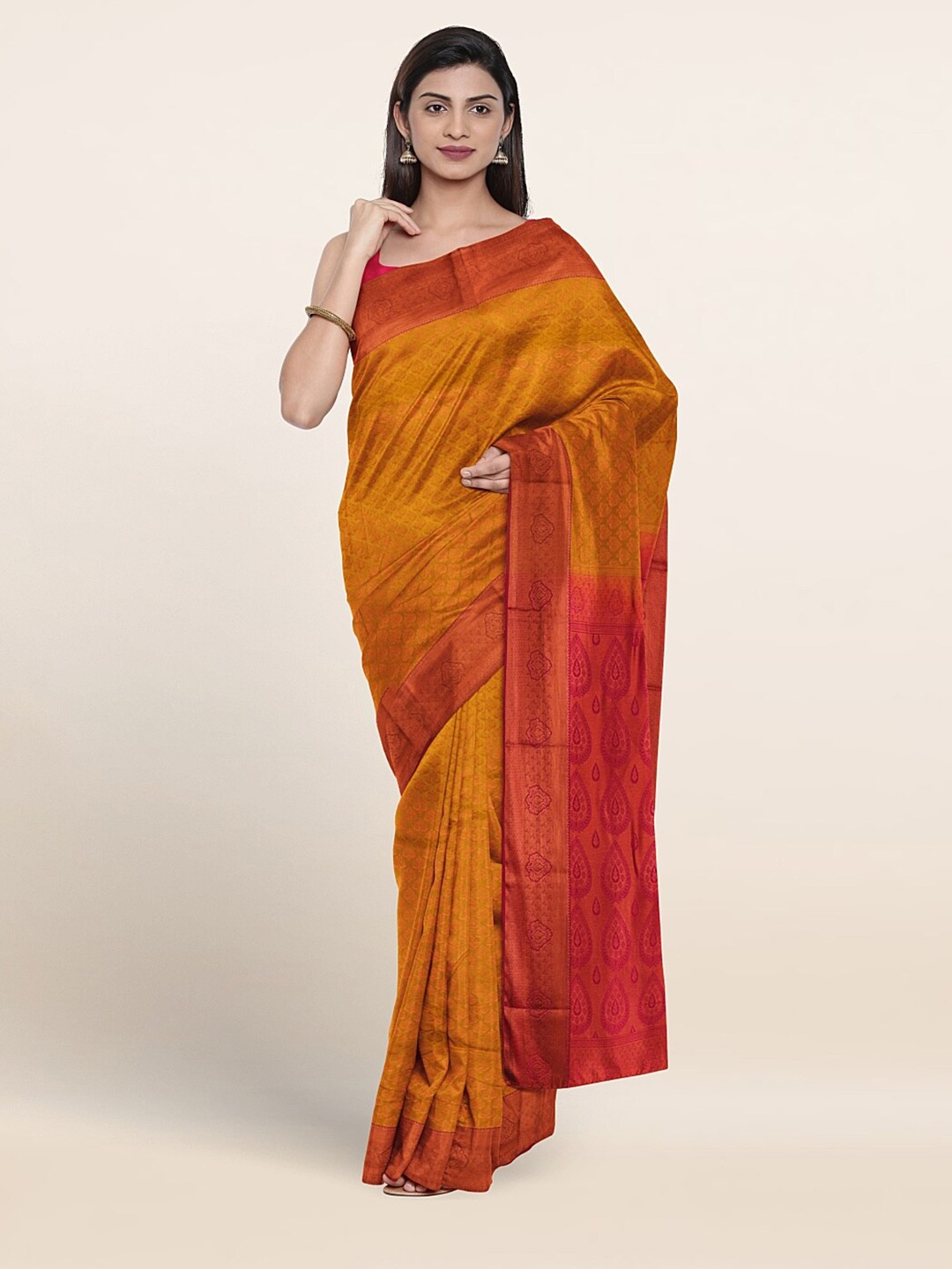 

Pothys Ethnic Motifs Woven Design Art Silk Saree, Yellow