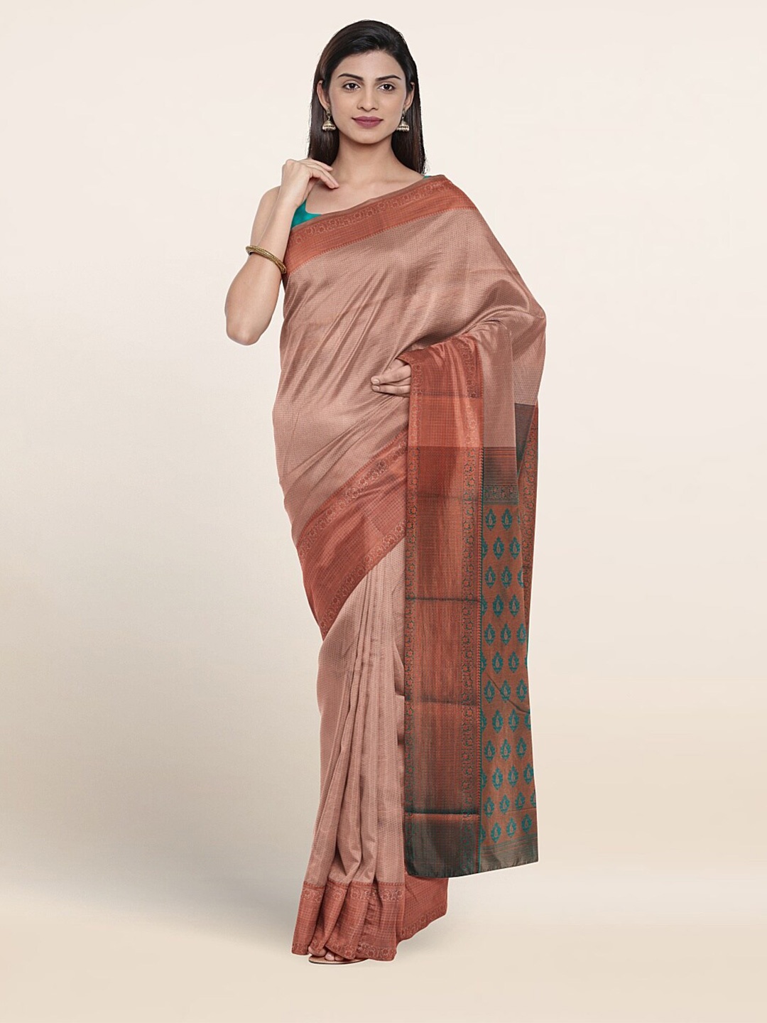 

Pothys Woven Design Zari Saree, Tan