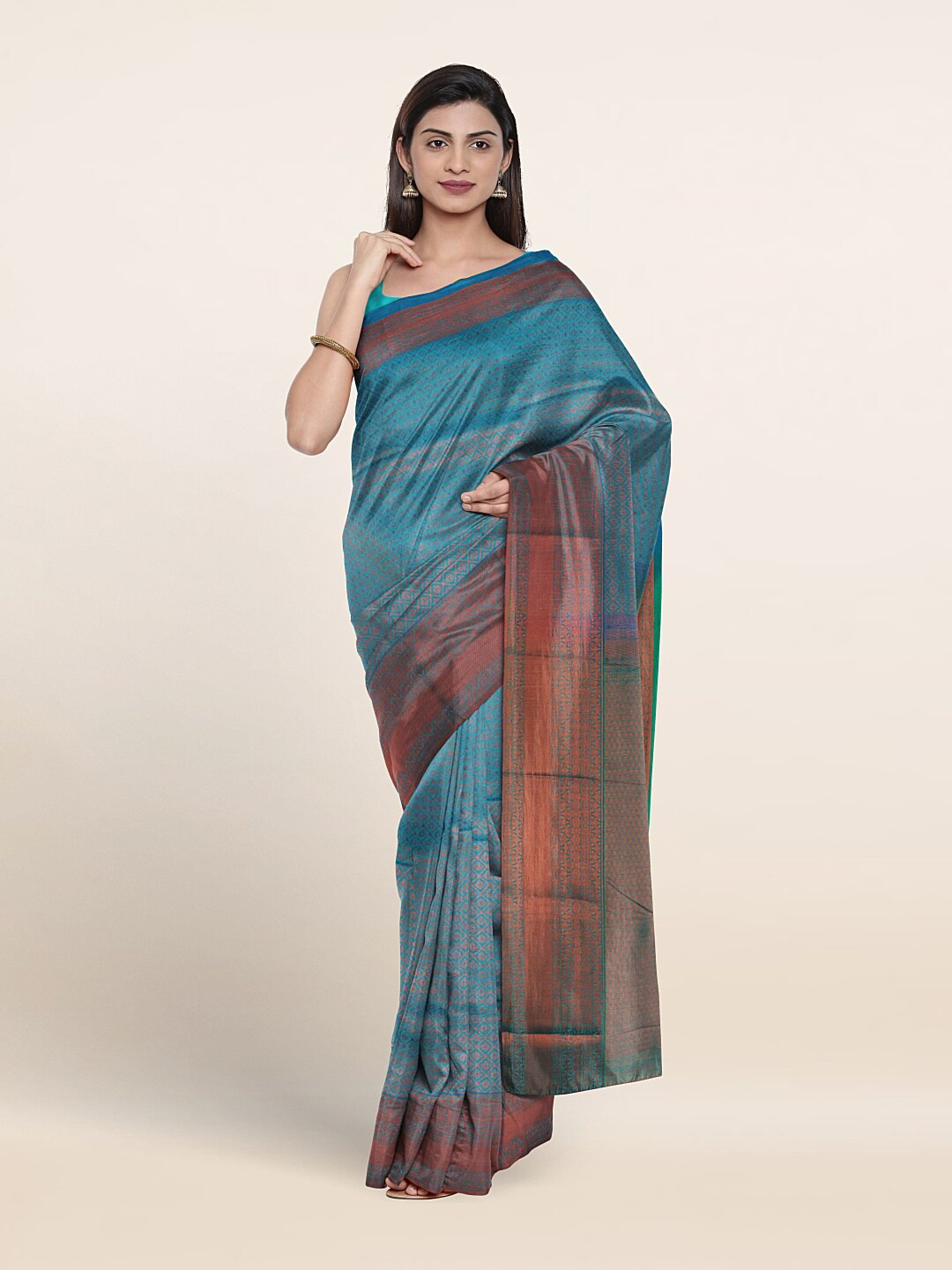 

Pothys Woven Design Zari Art Silk Saree, Blue