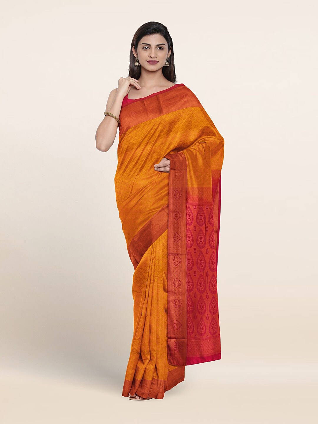 

Pothys Woven Design Zari Art Silk Saree, Yellow