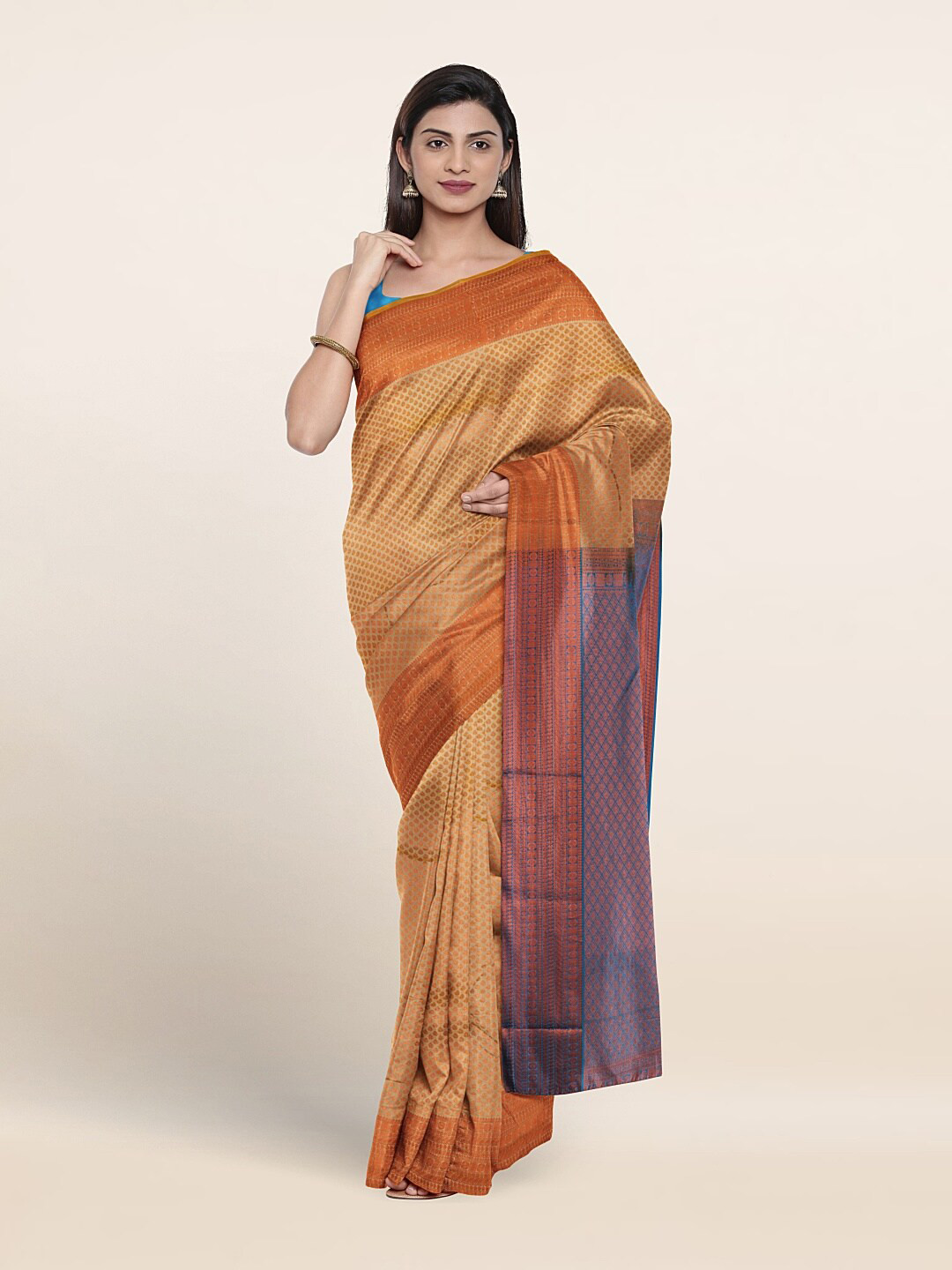 

Pothys Woven Design Zari Art Silk Saree, Beige
