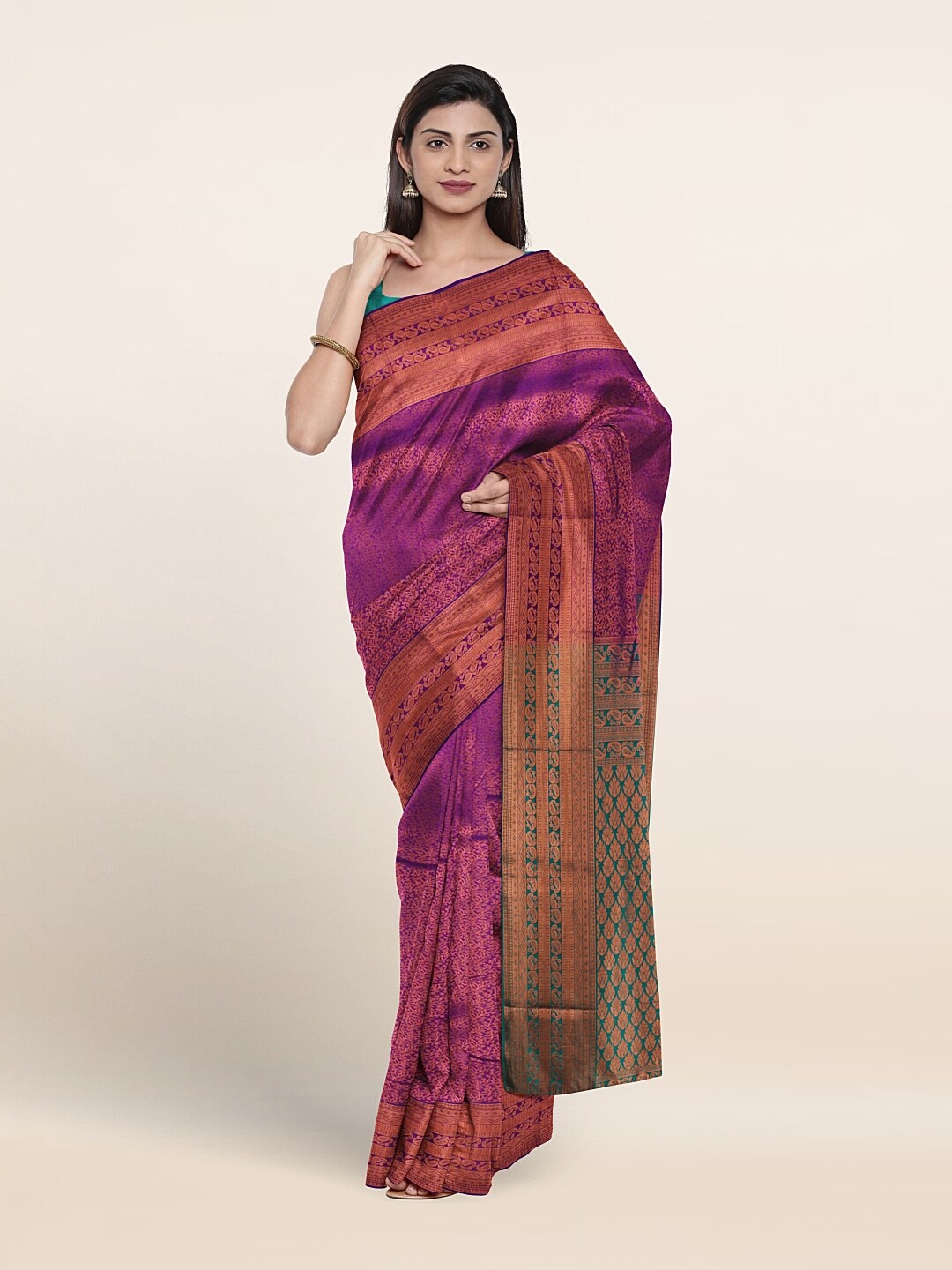 

Pothys Woven Design Zari Art Silk Saree, Blue