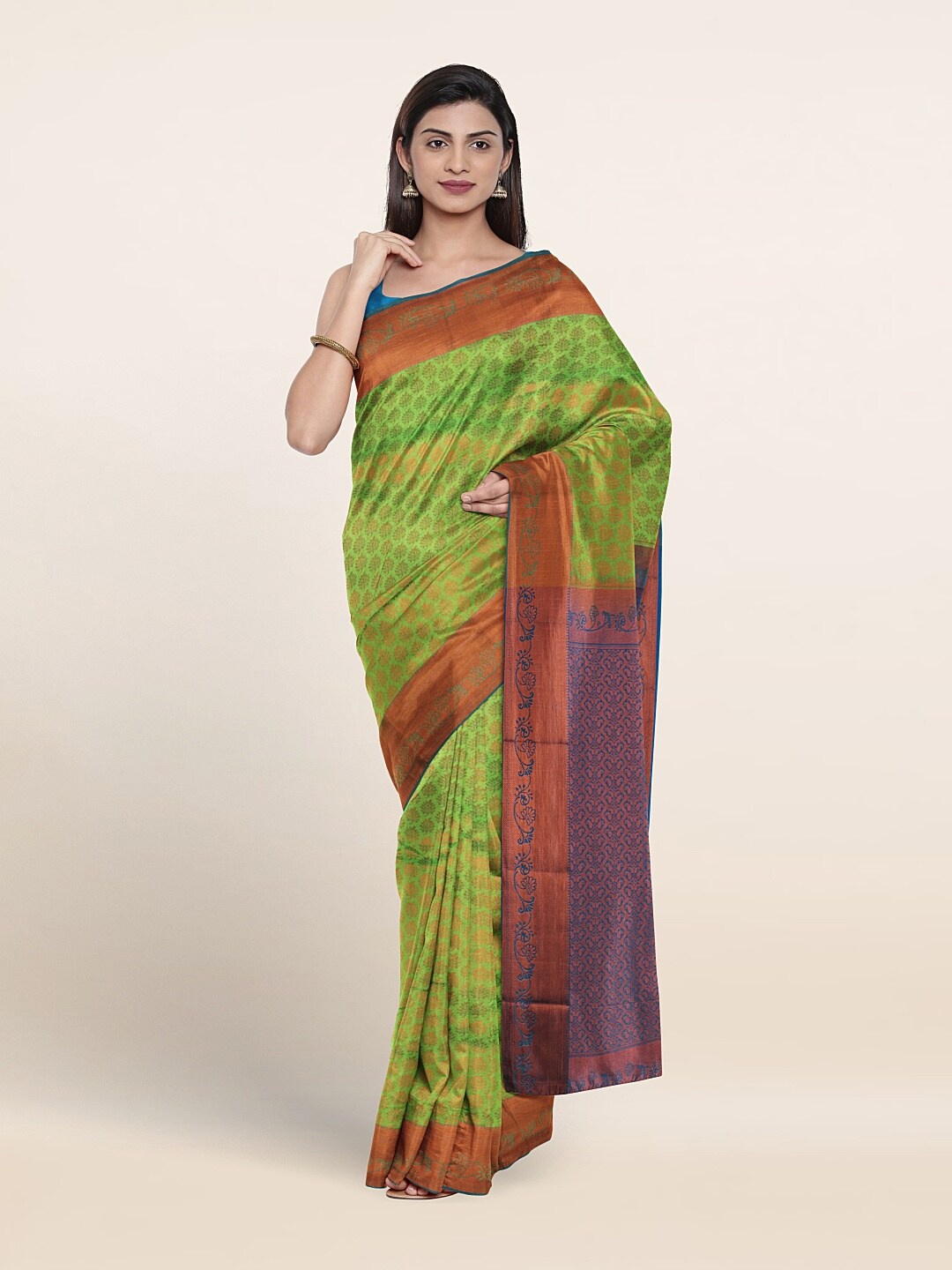 

Pothys Woven Design Zari Art Silk Saree, Green