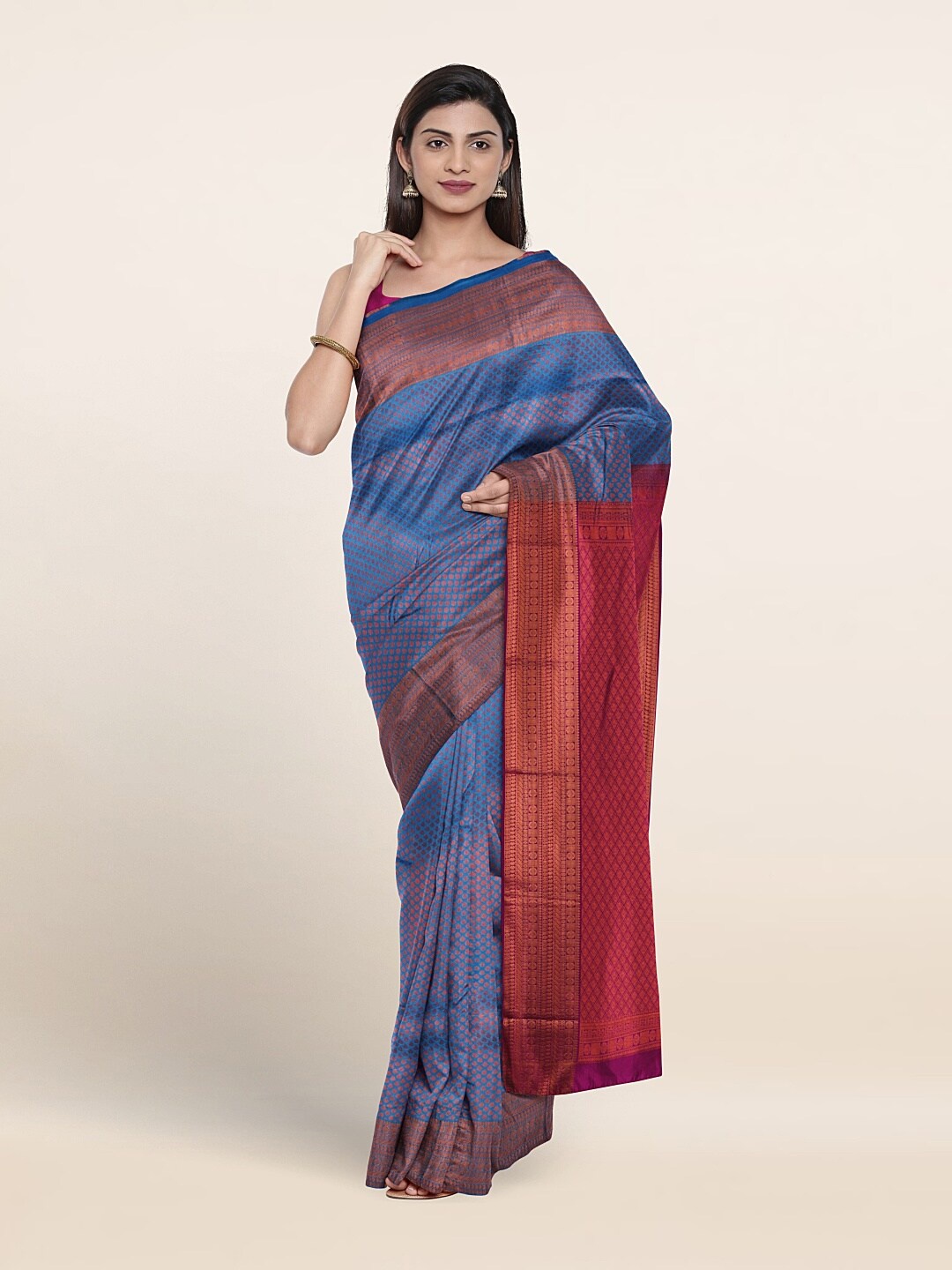 

Pothys Woven Design Zari Art Silk Saree, Blue