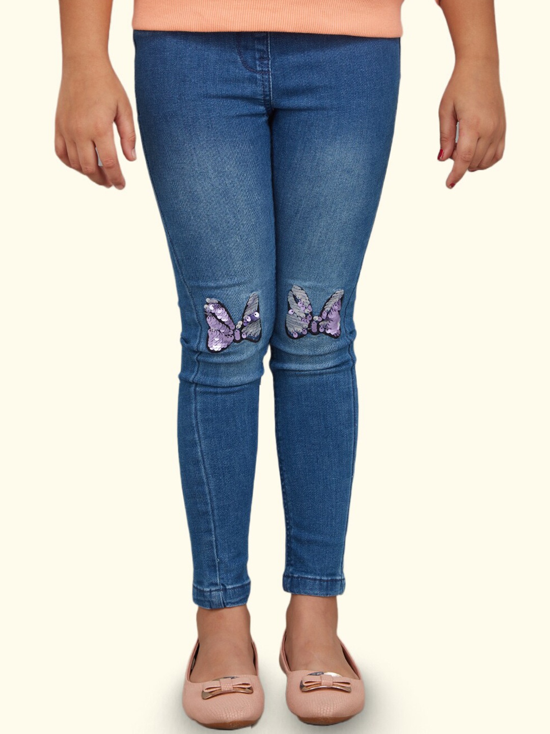 

Zalio Girls Blue Skinny Fit Low Distress Light Fade Jeans
