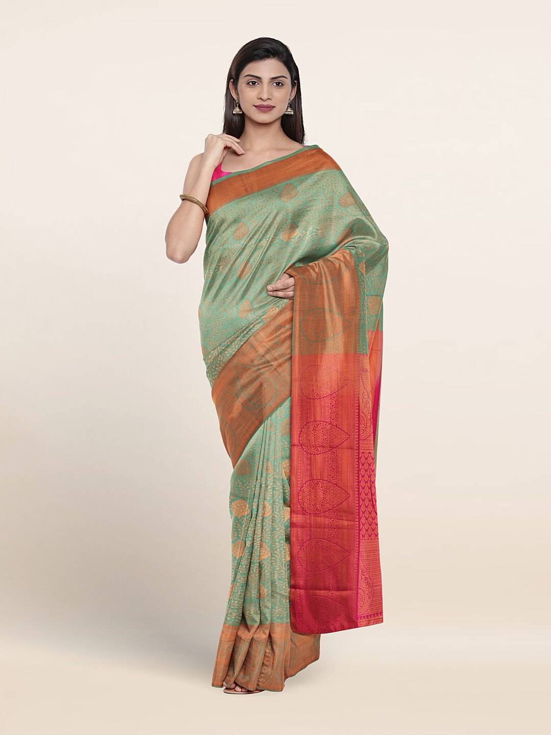 

Pothys Woven Design Zari Art Silk Saree, Sea green