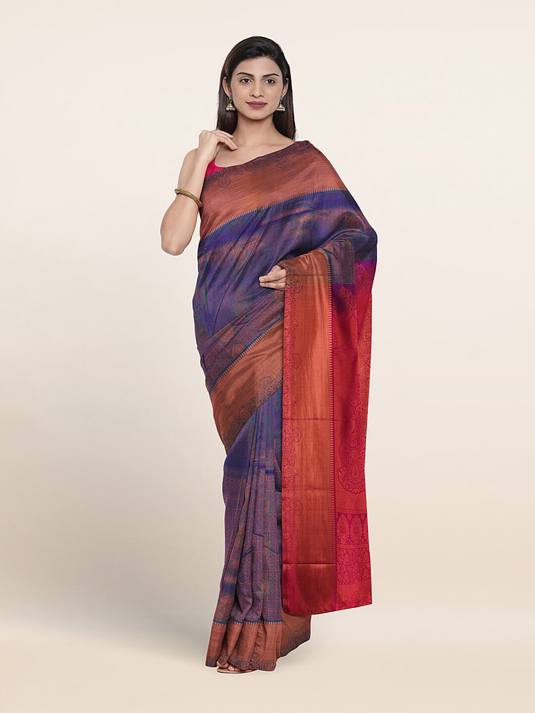 

Pothys Ethnic Motif Zari Art Silk Saree, Blue