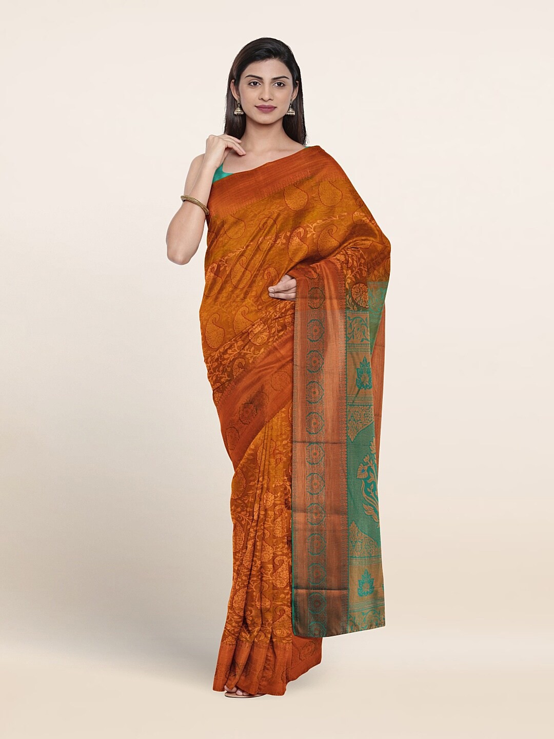 

Pothys Woven Design Zari Art Silk Saree, Bronze