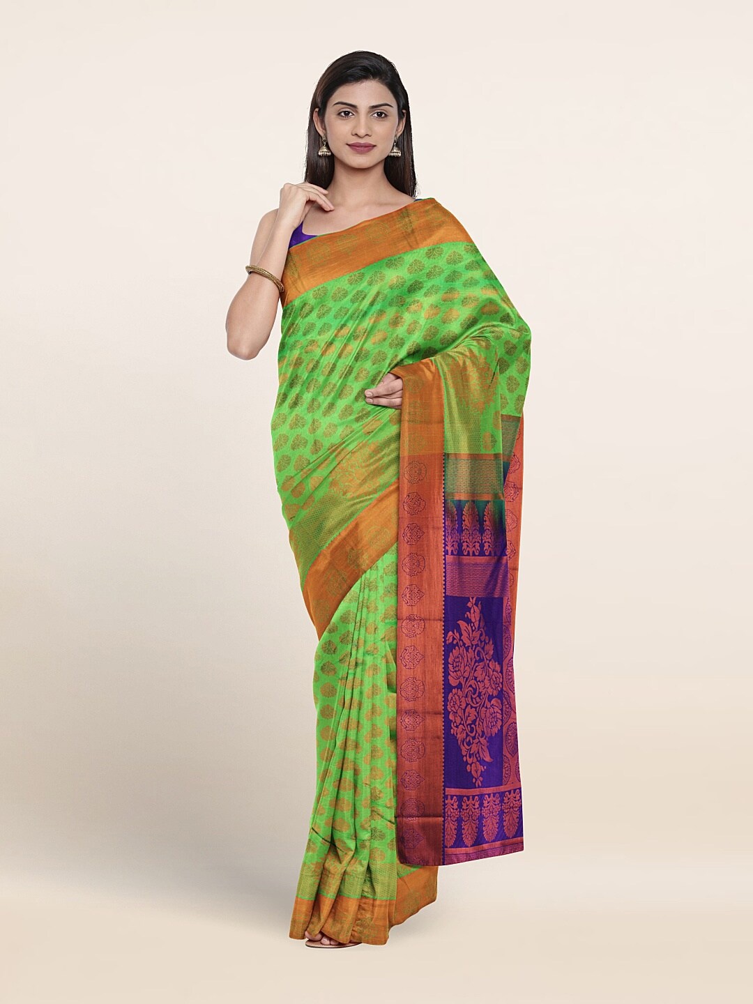 

Pothys Ethnic Motif Zari Art Silk Saree, Green
