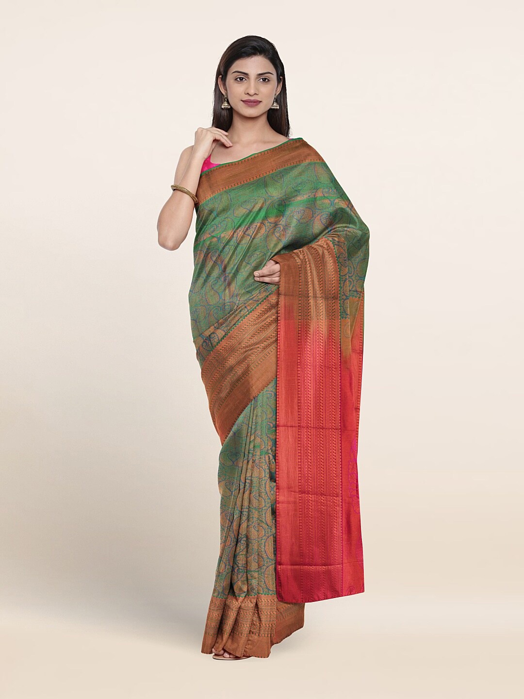 

Pothys Woven Design Zari Art Silk Saree, Green