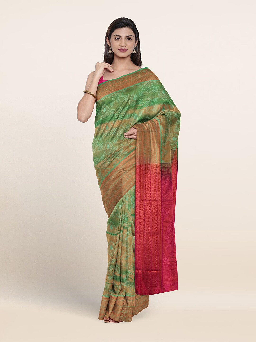 

Pothys Ethnic Motif Zari Art Silk Saree, Green