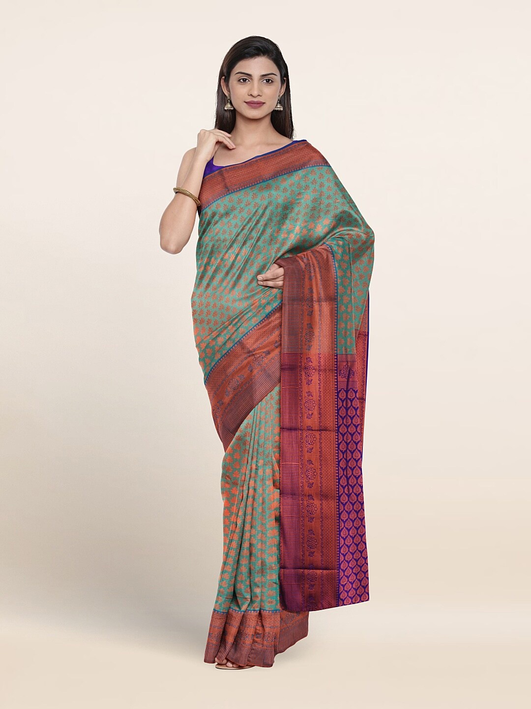 

Pothys Woven Design Zari Bordered Saree, Blue