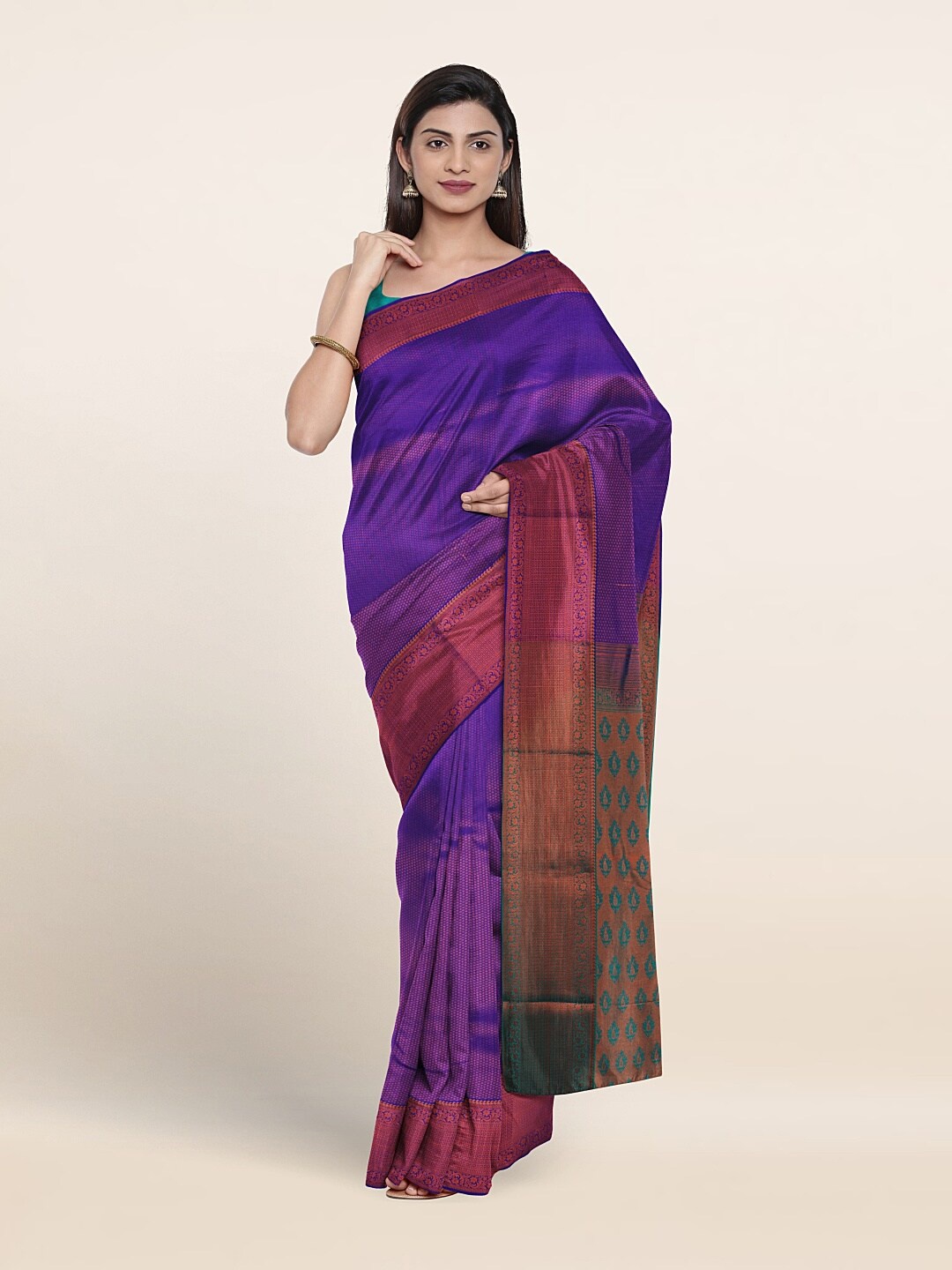 

Pothys Woven Design Zari Art Silk Saree, Blue