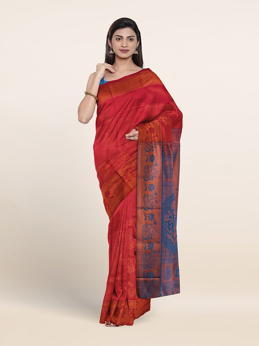 

Pothys Ethinic Motif Woven Design Zari Saree, Red