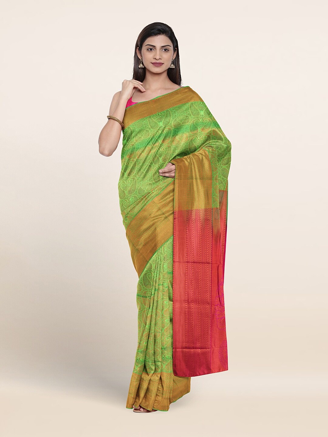 

Pothys Woven Design Zari Art Silk Saree, Green