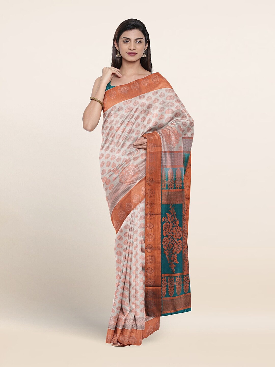 

Pothys Woven Design Zari Art Silk Saree, White