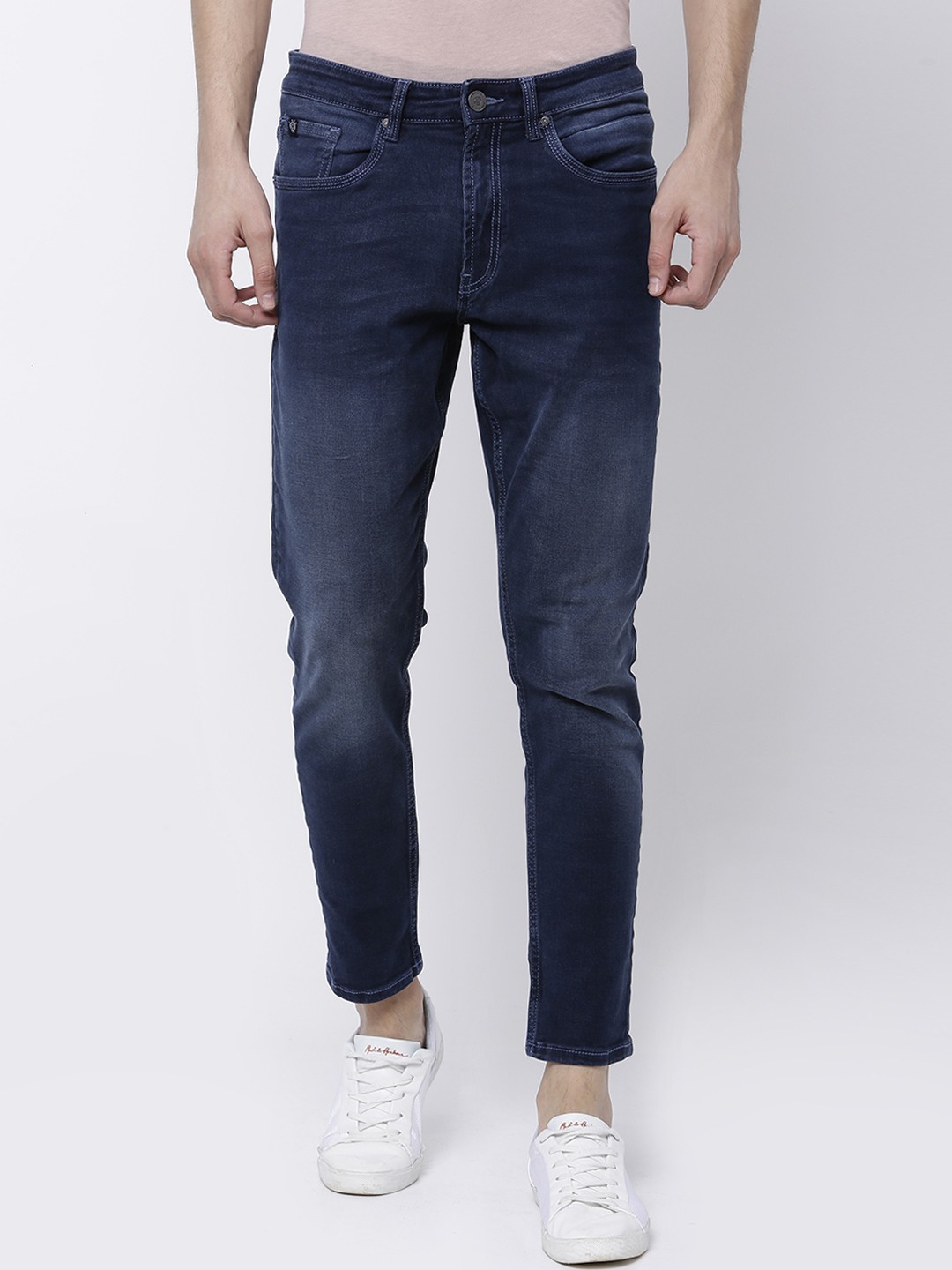 

LOCOMOTIVE Men Blue Tapered Fit Mid-Rise Clean Look Stretchable Jeans