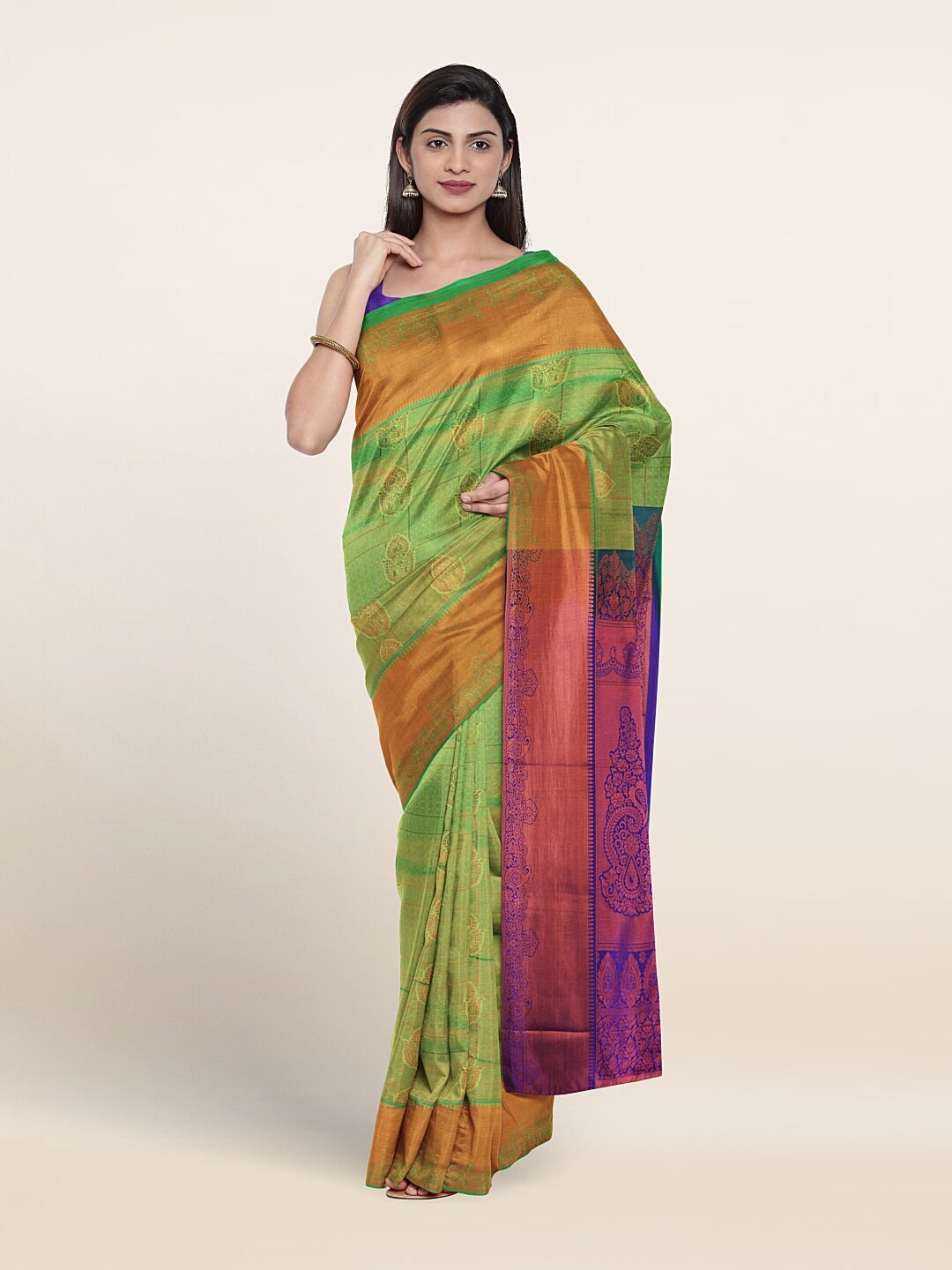 

Pothys Woven Design Saree, Green