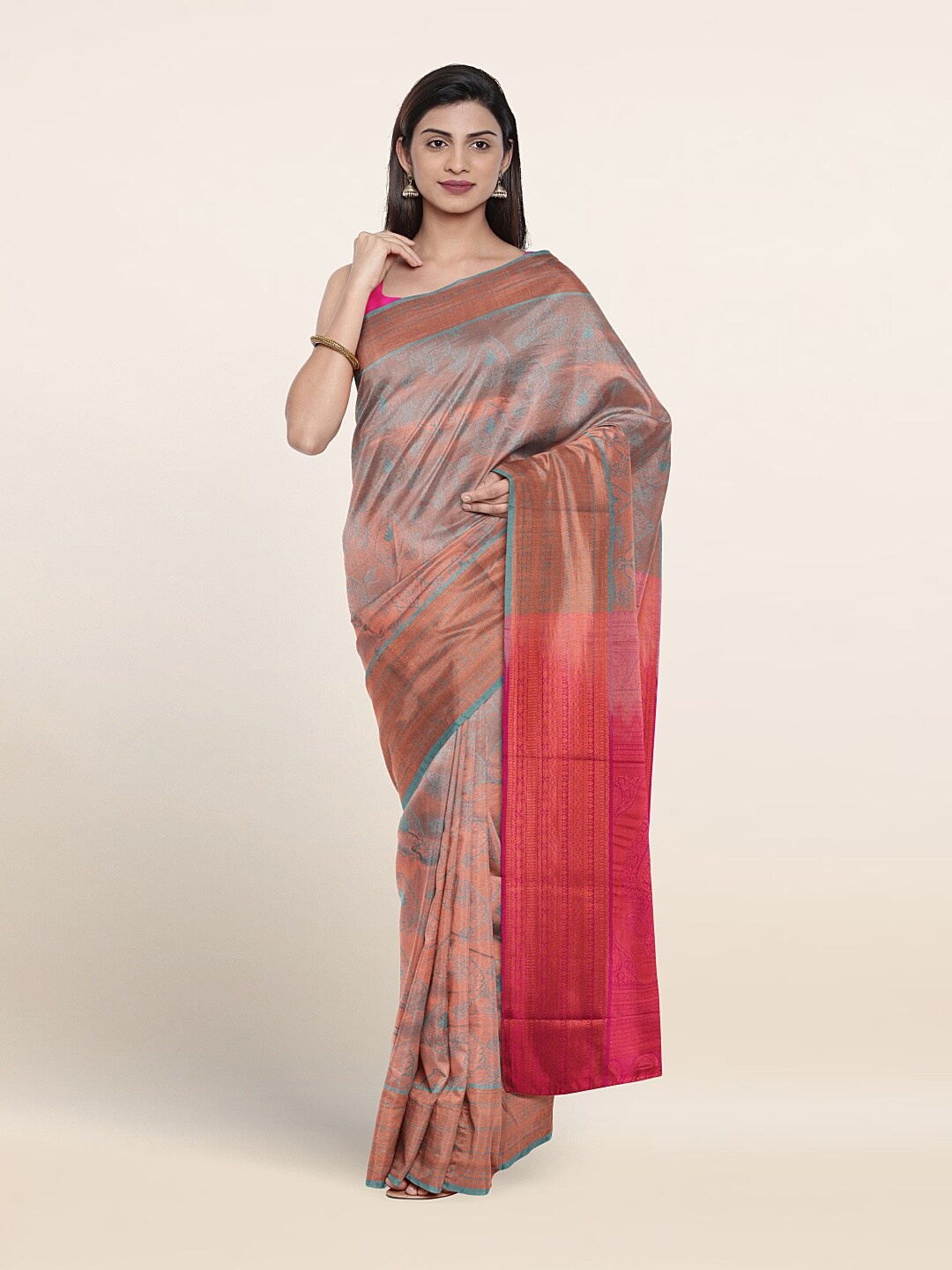 

Pothys Woven Design Zari Saree, Blue