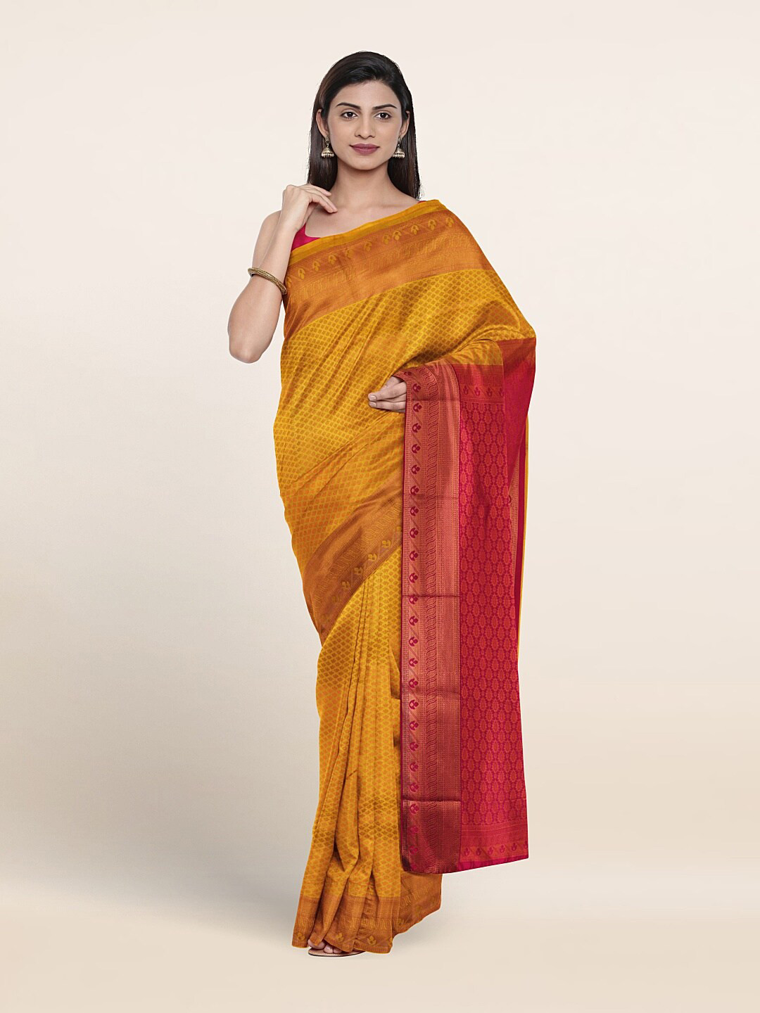 

Pothys Woven Design Zari Art Silk Saree, Yellow