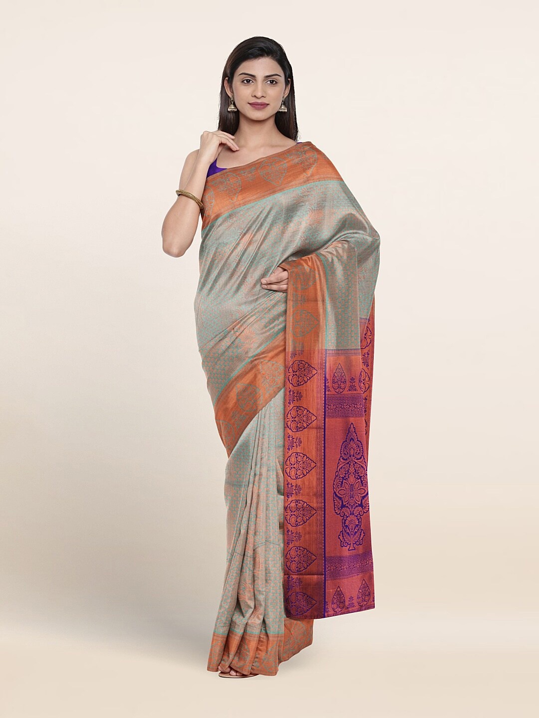 

Pothys Woven Design Zari Saree, Blue