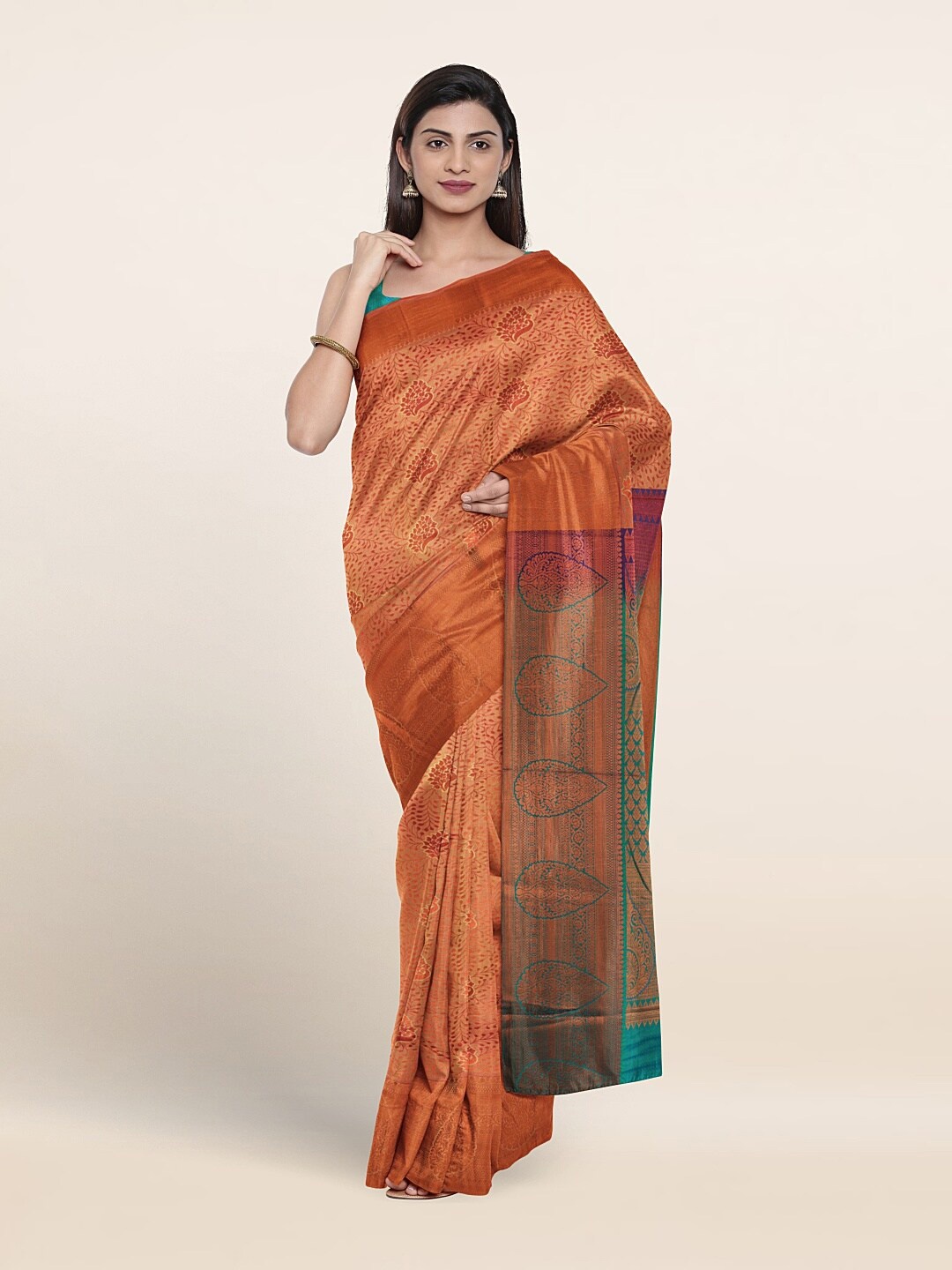 

Pothys Floral Woven Design Art Silk Saree, Gold