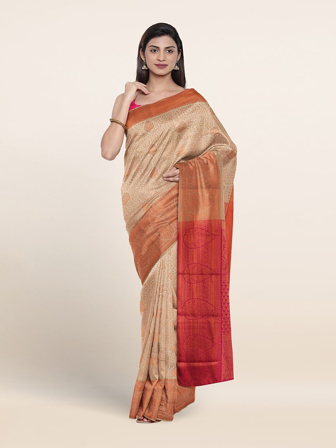 

Pothys Woven Design Saree, Cream