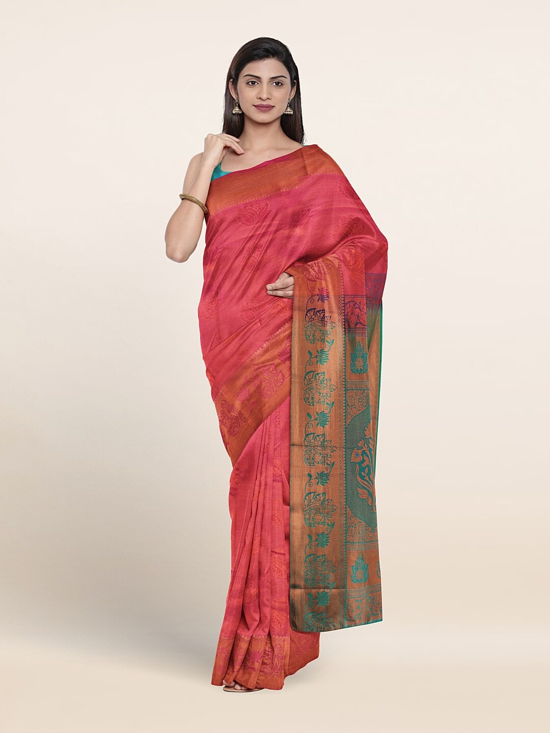 

Pothys Woven Design Zari Art Silk Saree, Pink