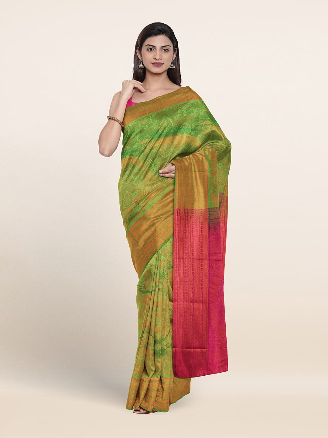 

Pothys Ethnic Motif Zari Art Silk Saree, Green