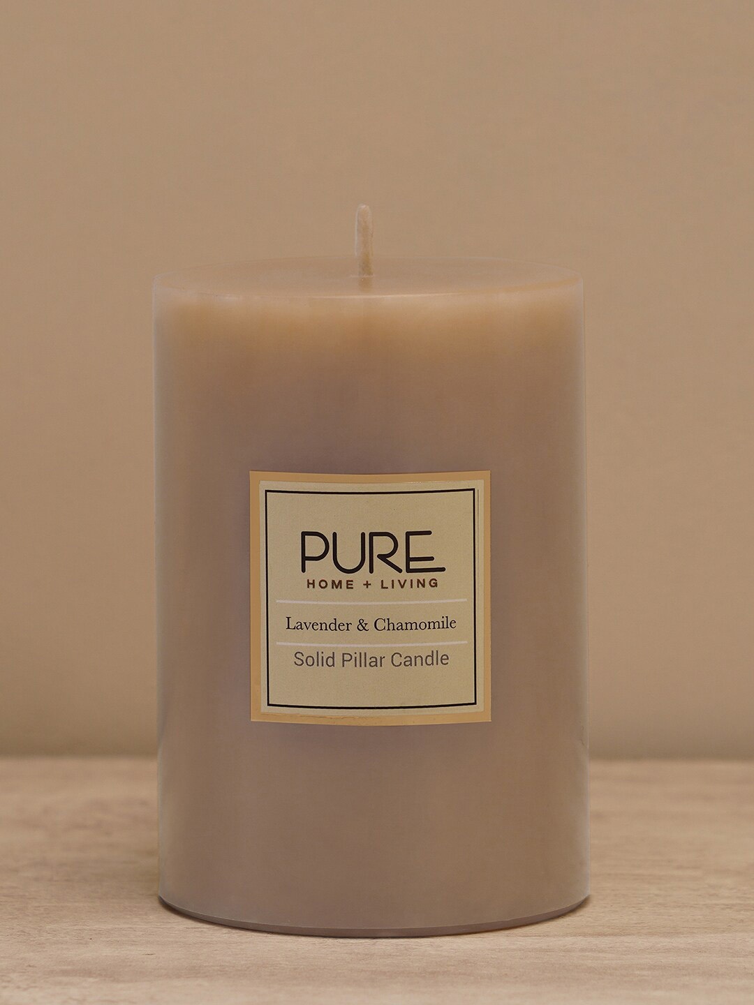 

Pure Home and Living Beige Lavender & Chamomile Fragrance Pillar Candle