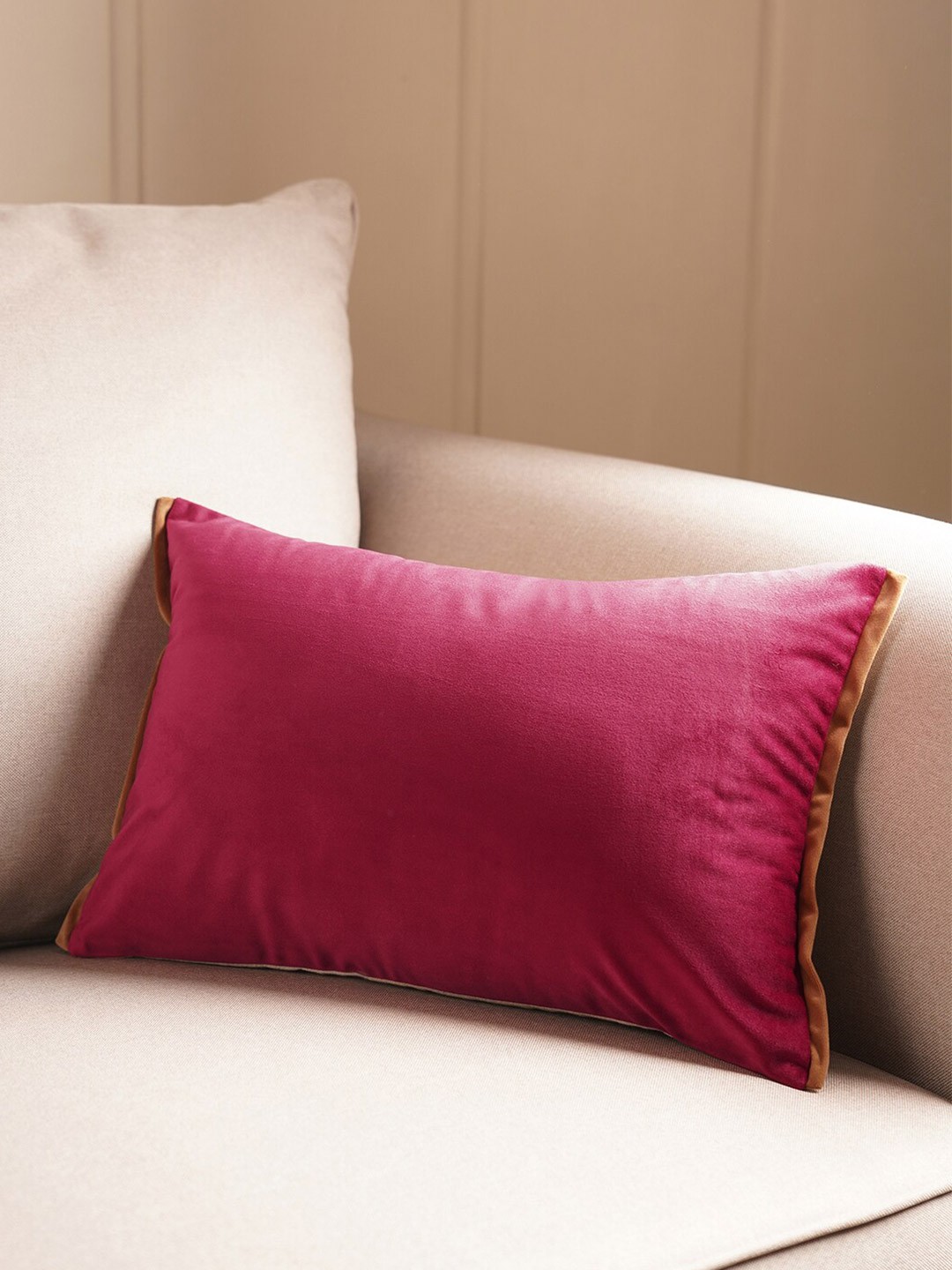 

Pure Home and Living Pink & Grey Velvet Rectangle Cushion Cover