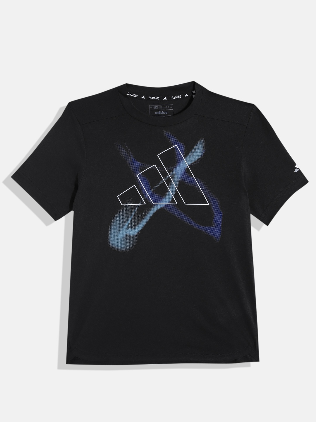 

ADIDAS Boys Brand Logo Print Hiit GFX Tee Aeroready Sports T-shirt, Black