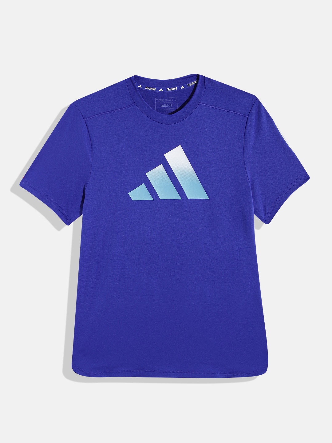 

ADIDAS Boys Brand Logo Print TI Tee Aeroready Sports T-shirt, Blue