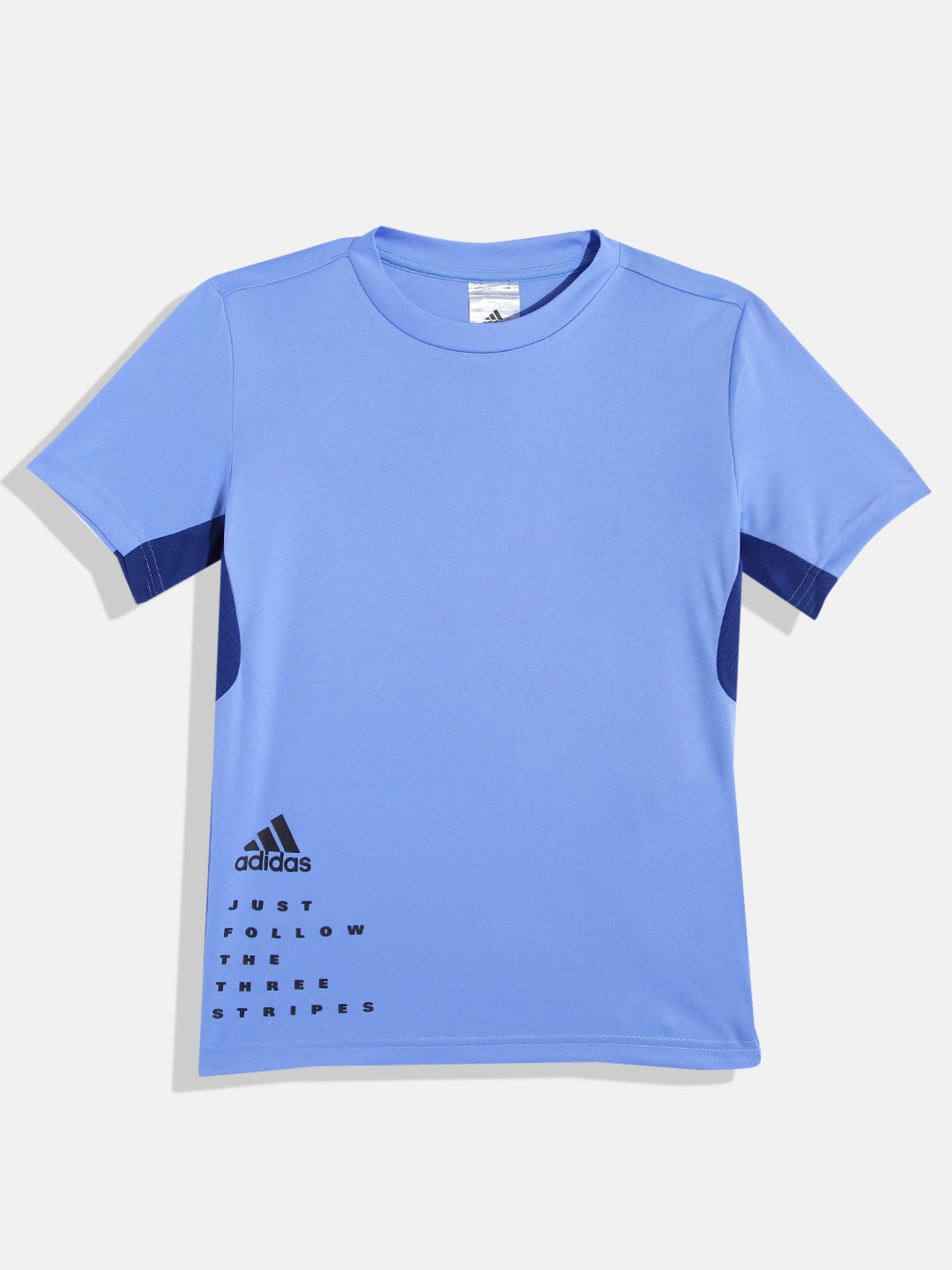 

ADIDAS Boys Typography Print Aeroready Sports T-shirt, Blue