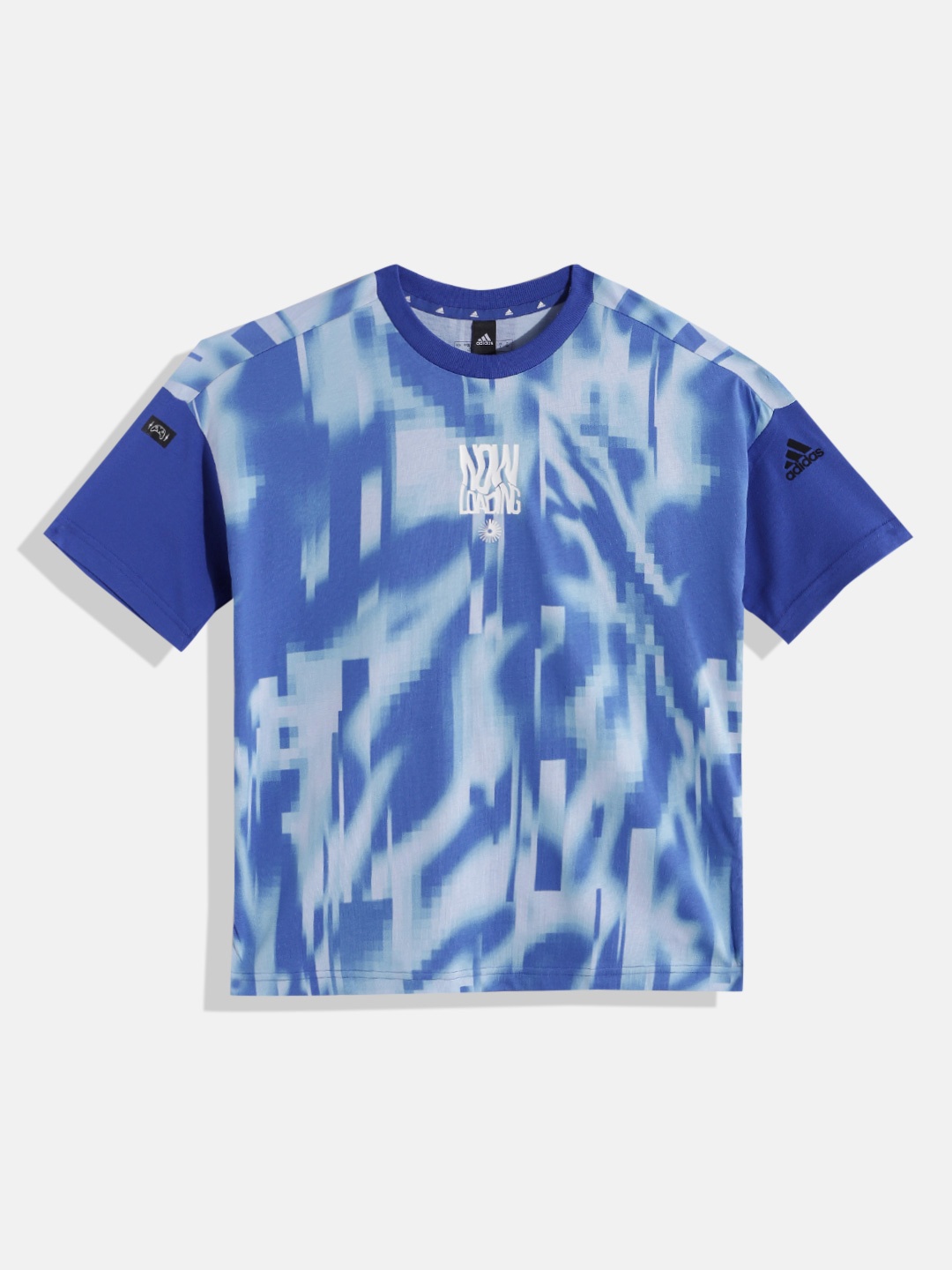 

ADIDAS Kids Pure Cotton Abstract Print Arkd3 Tee Loose T-shirt, Blue